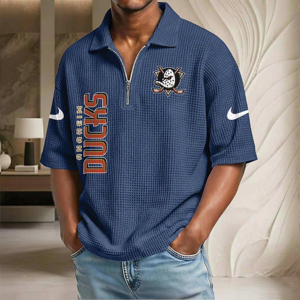 NHL x AD Waffle Half-Zip Polo Shirt HLP 070326 HLPHUONG