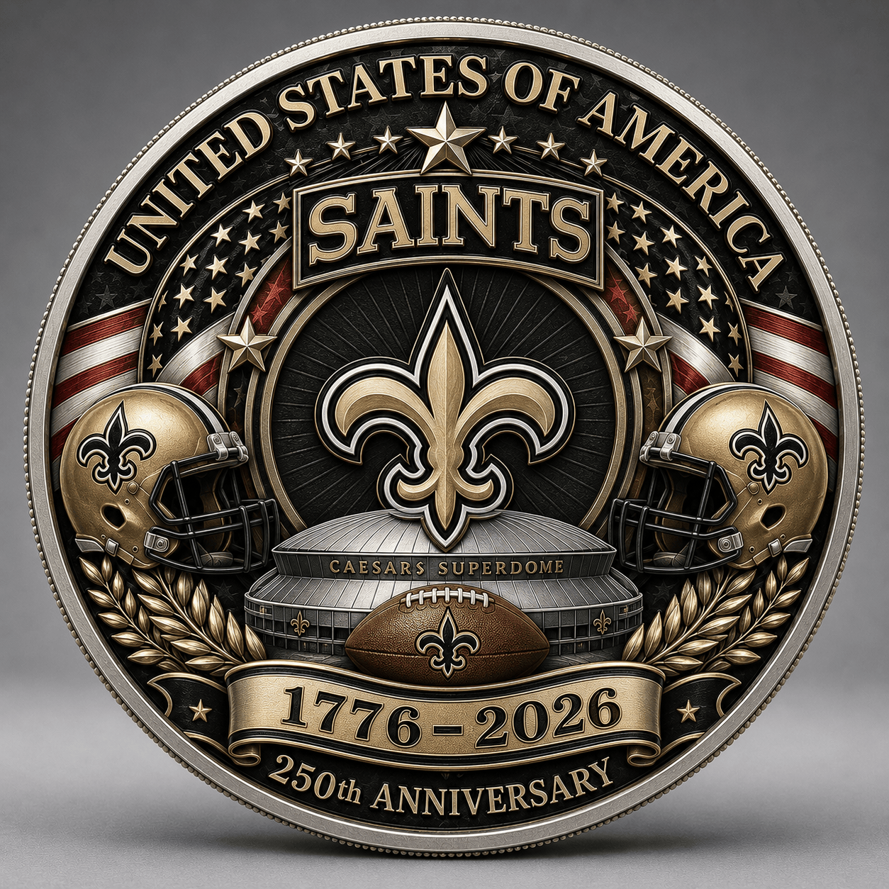 NOS Premium NFL 250 Years Of Freedom Commemorative Coin DDT 090626 NTL