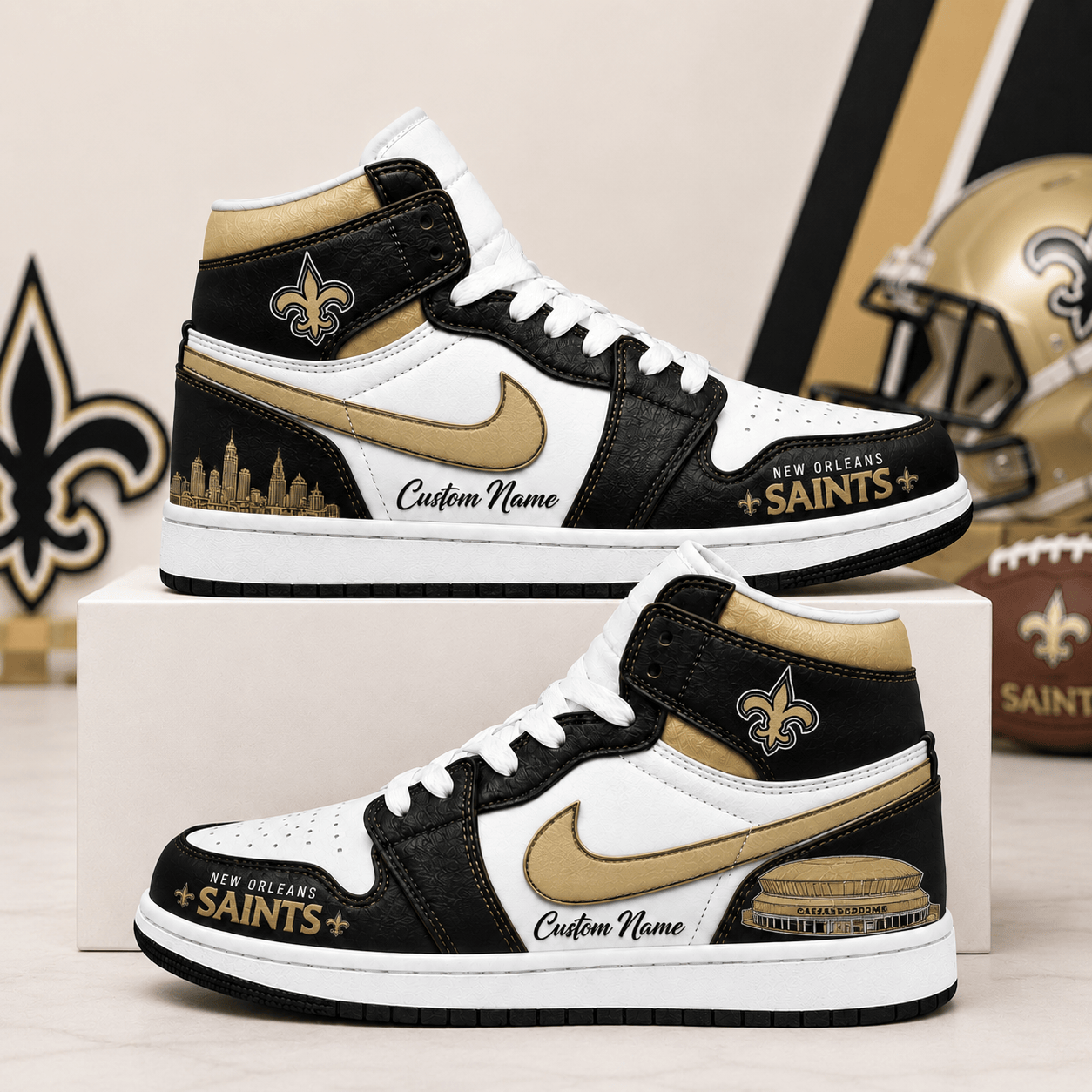 NOS x NFL Luxury Air Jordan 1 Sneakers 230626