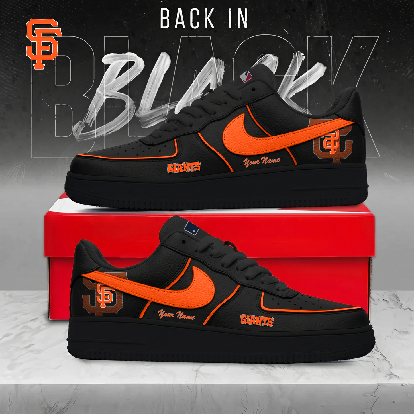 NYG x MLB Back In Black AF1 Sneakers 270626