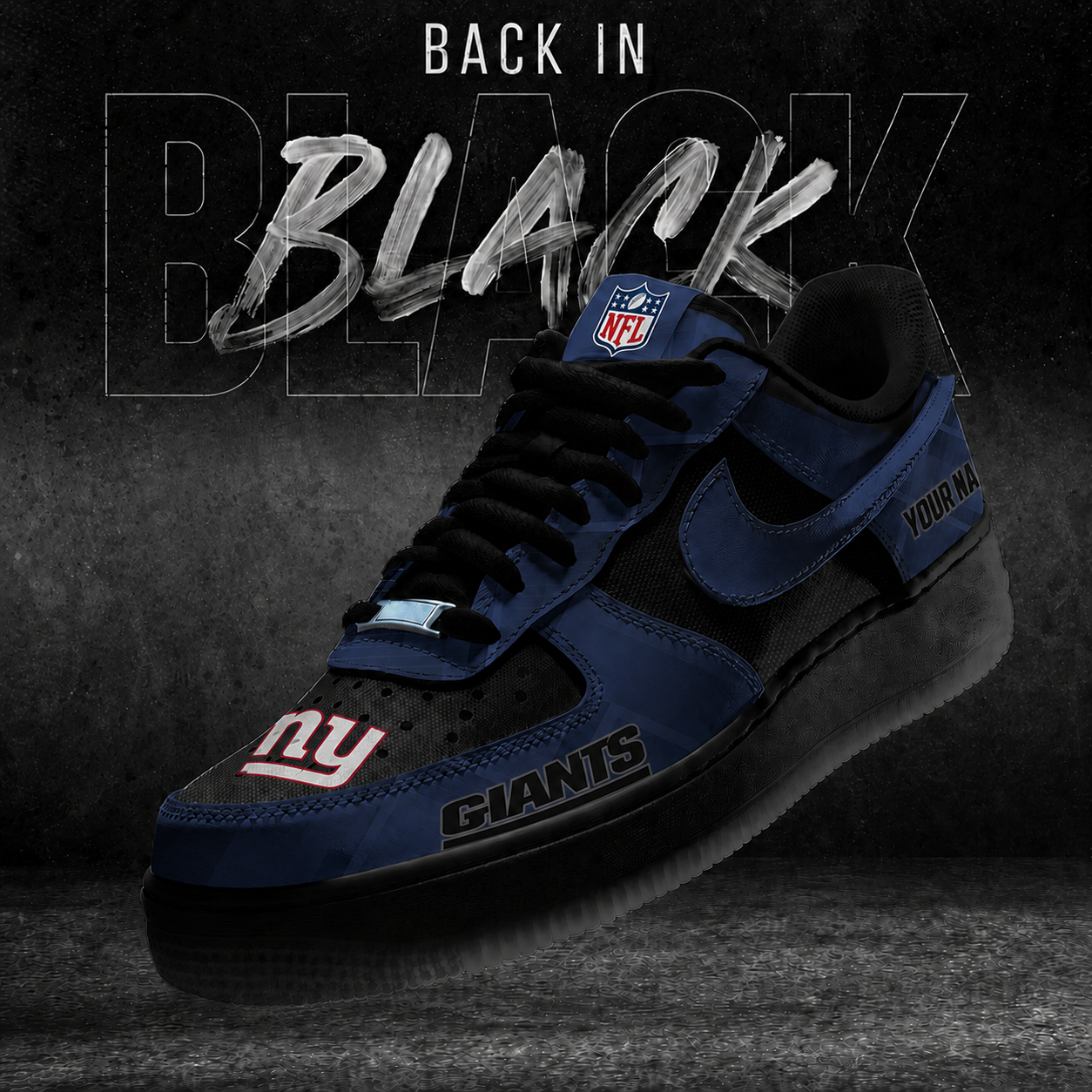 NYG x NFL Back In Black V2 AF1 Sneakers 270626