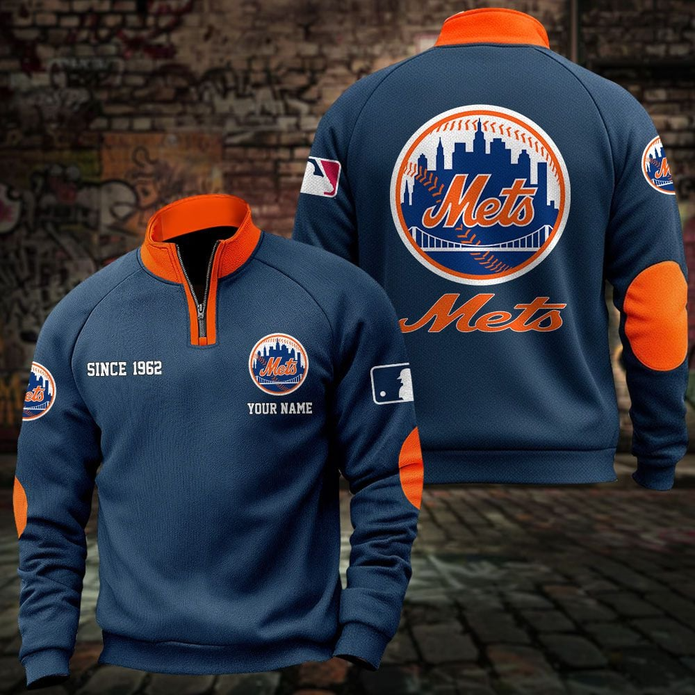 NYM x MLB Sweatshirts Quarter Collared Sweatshirt Pullover DatND DVT