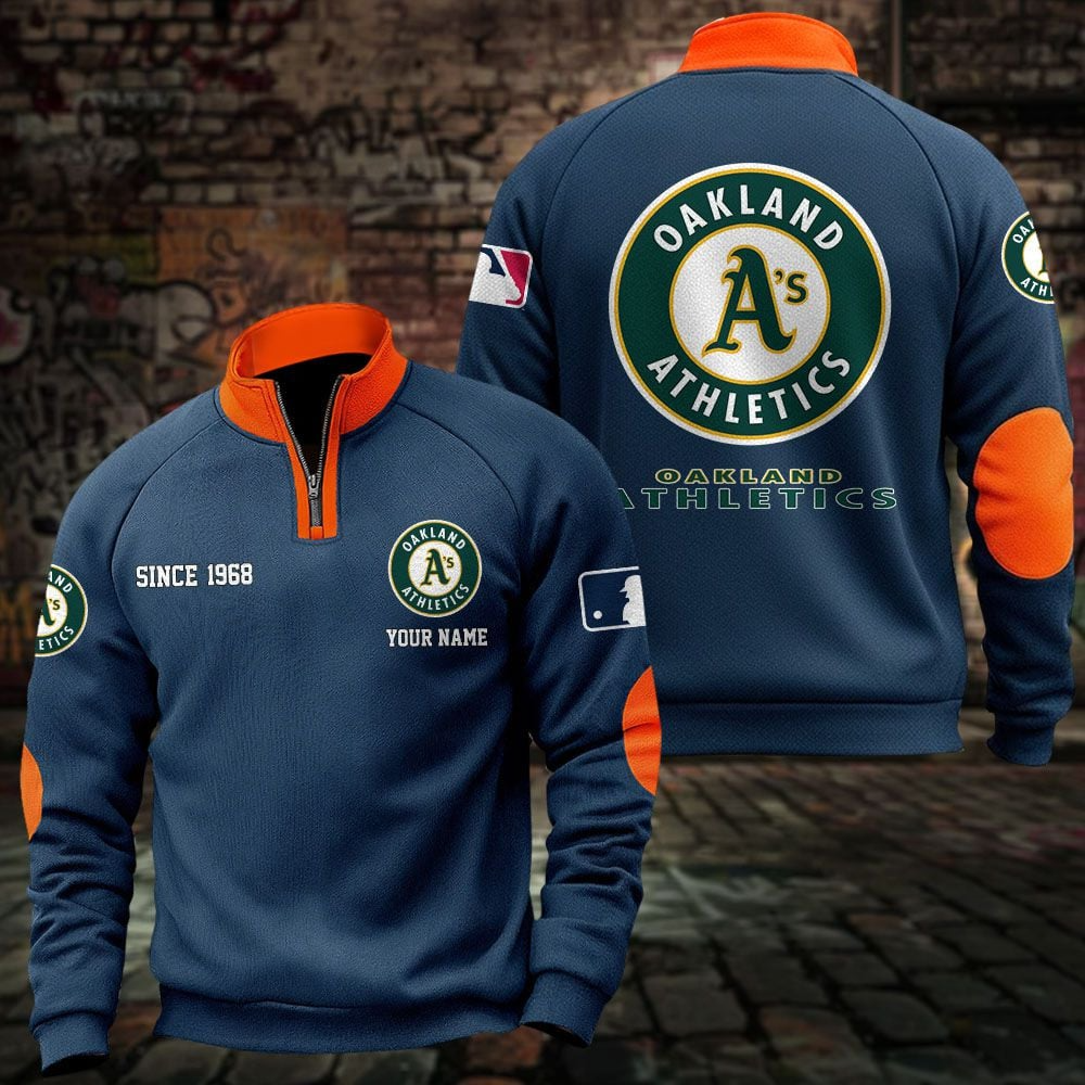 OAK x MLB Sweatshirts Quarter Collared Sweatshirt Pullover DatND DVT