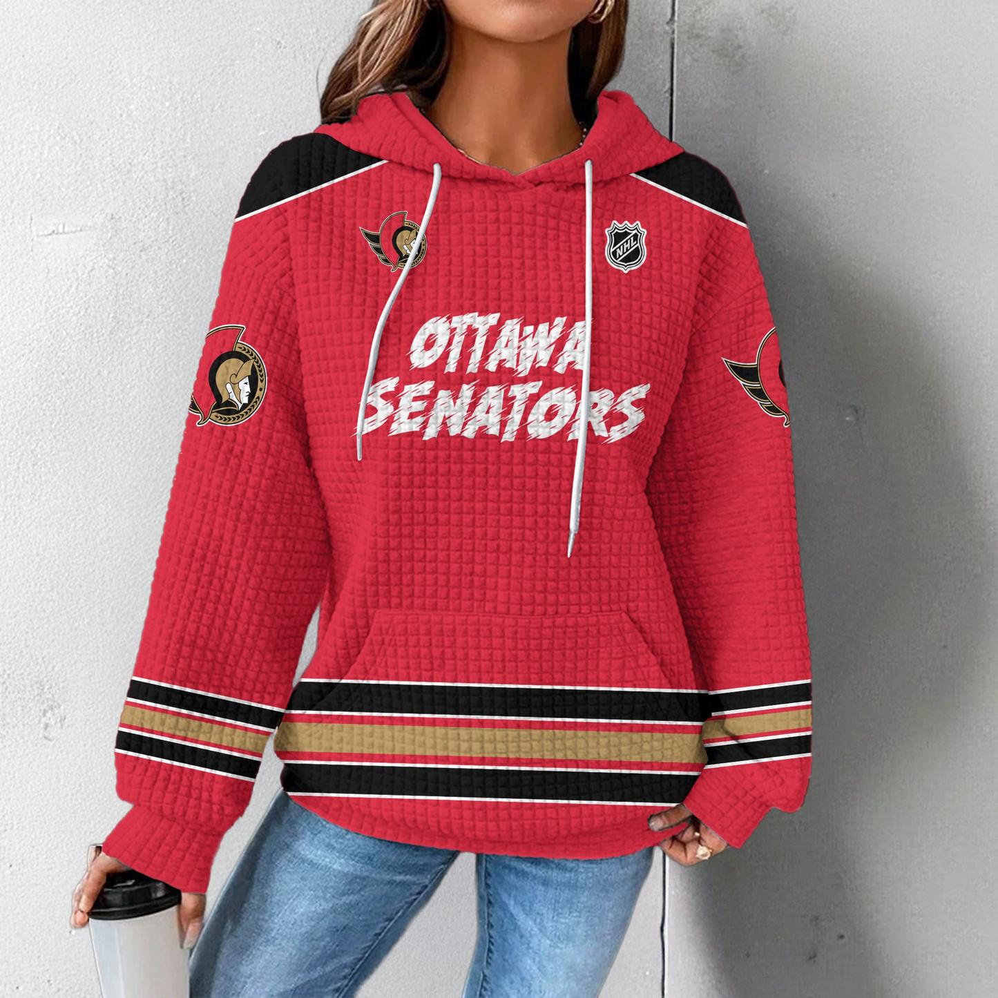 OS Premium NHL Sorry Busy Hockey Waffle Hoodie DDT NTL