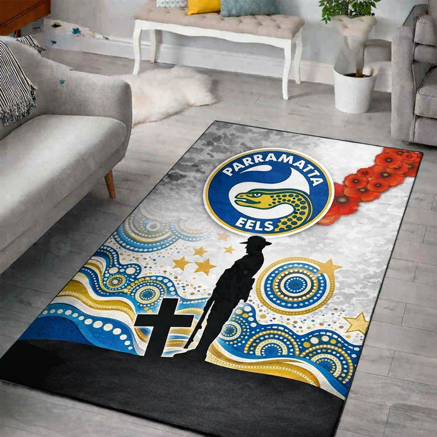 PAR x NRL Anzac Day Living Room And Bedroom Rug Limited Edition DatND DVT