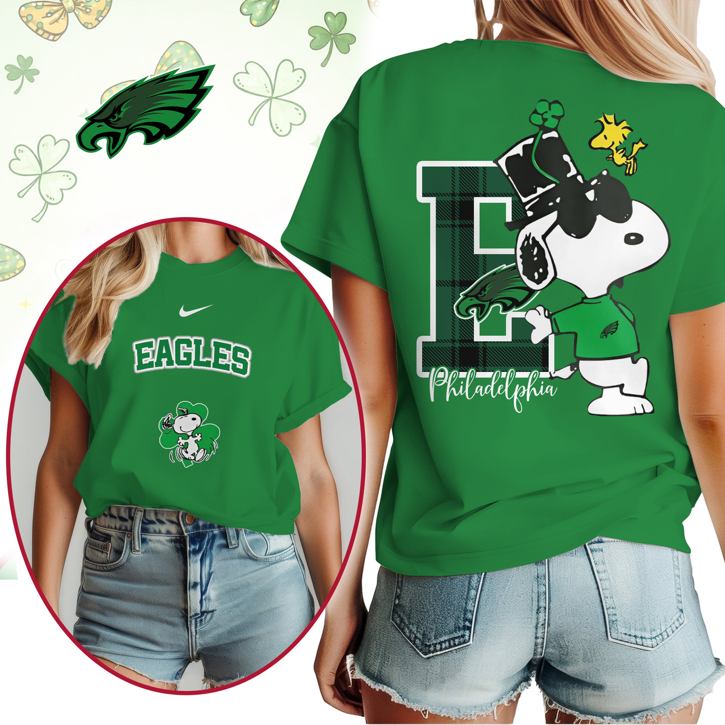 PE Premium NFL Snoopy St. Patricks Day Shirt DDT NTL