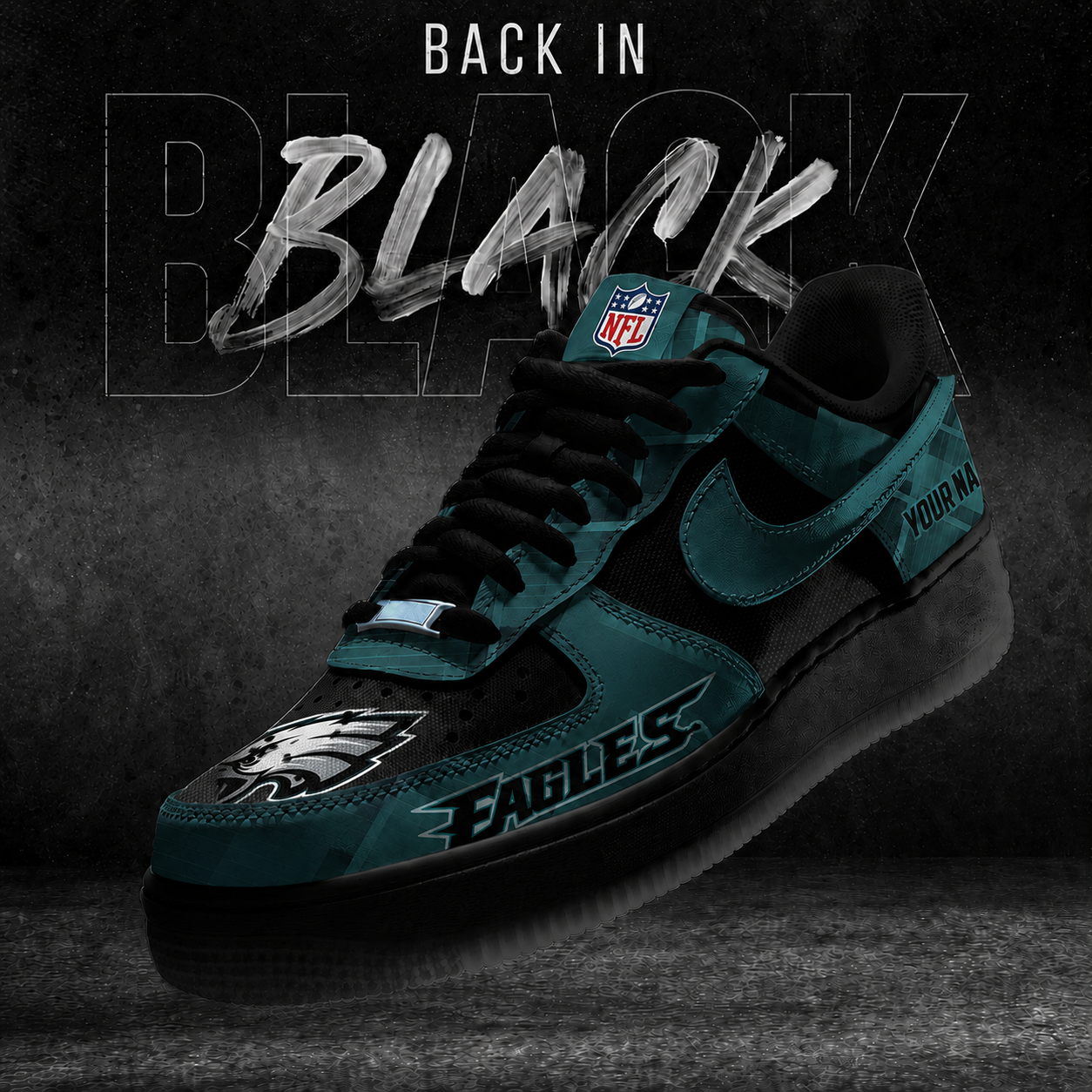 PE x NFL Back In Black V2 AF1 Sneakers 270626