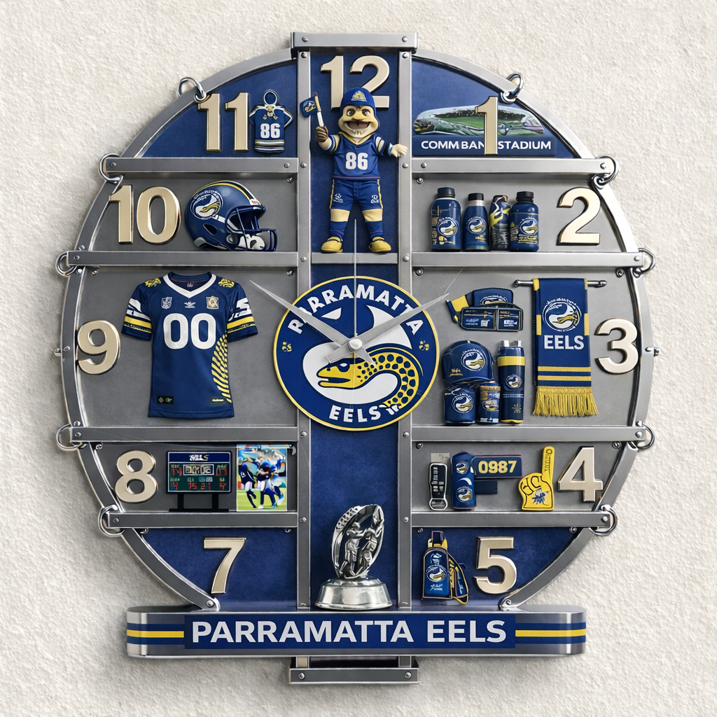 PE x NRL 3D Visual Effect Acrylic Wall Clock DDT CTND