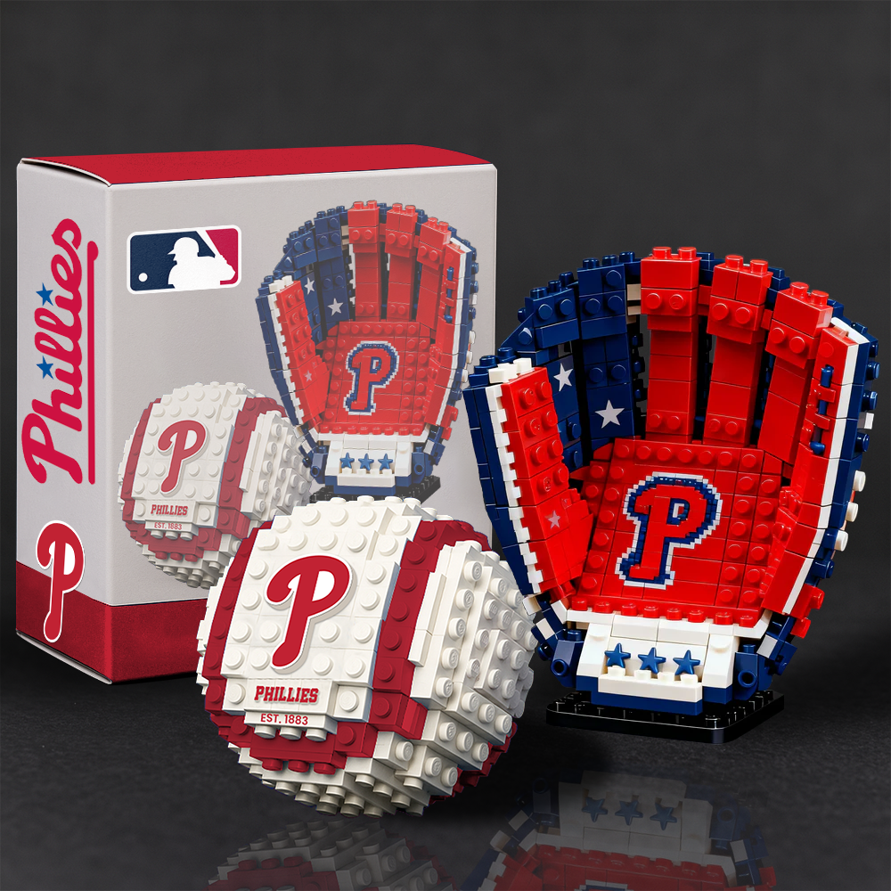 PHI x MLB Teams Baseball Glove & Ball Building Block Set TT TL