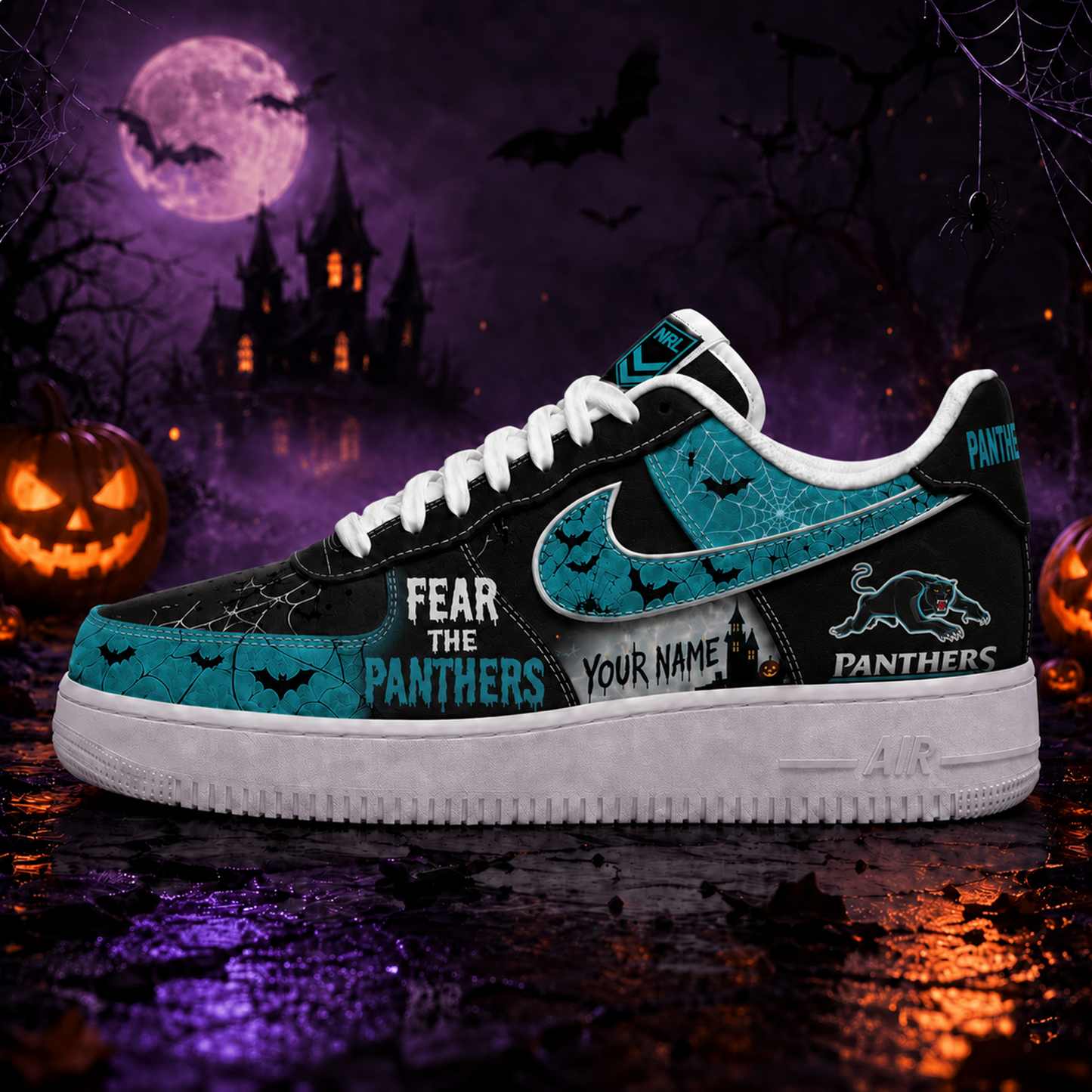 PP Premium NRL Fear The Team Halloween AF1 Sneakers