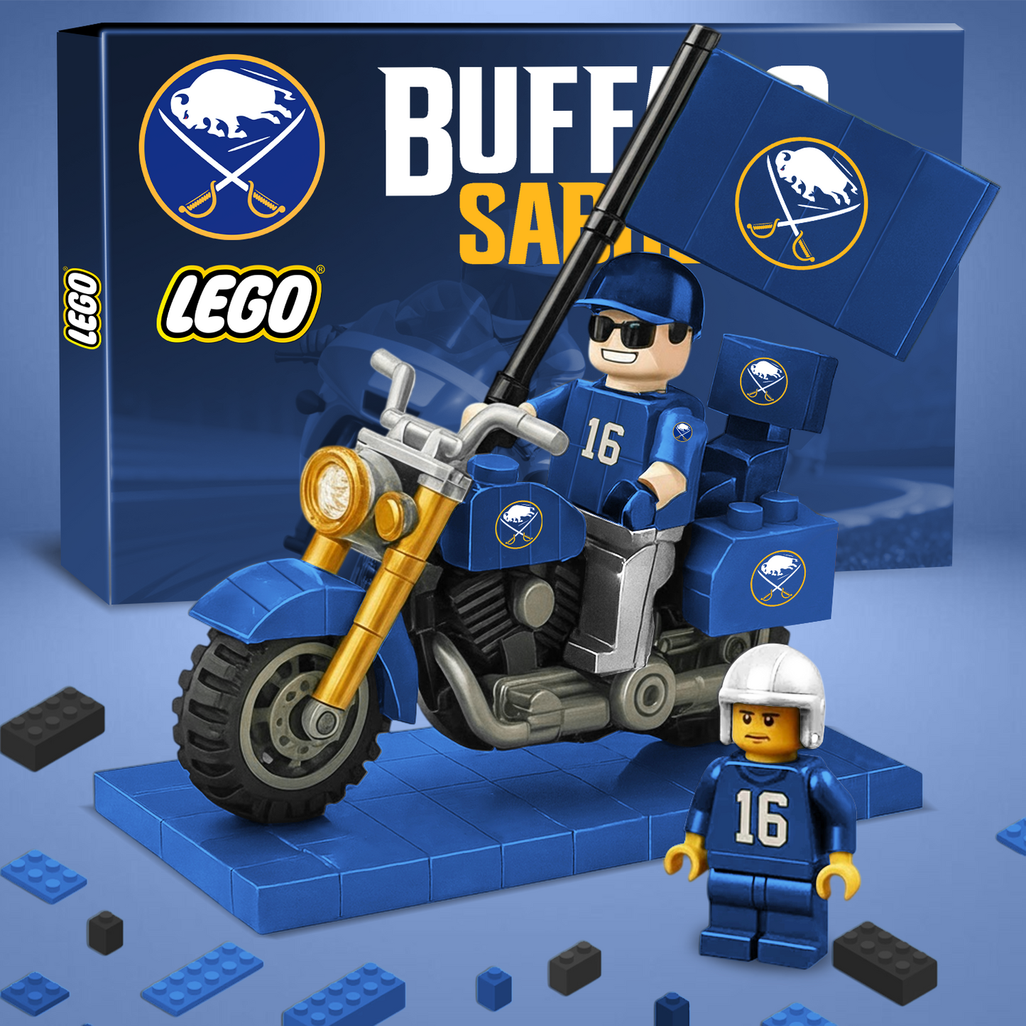PREMIUM NHL BUF Building Blocks Bike Hooligan Toy Set V1 NAK PTTD