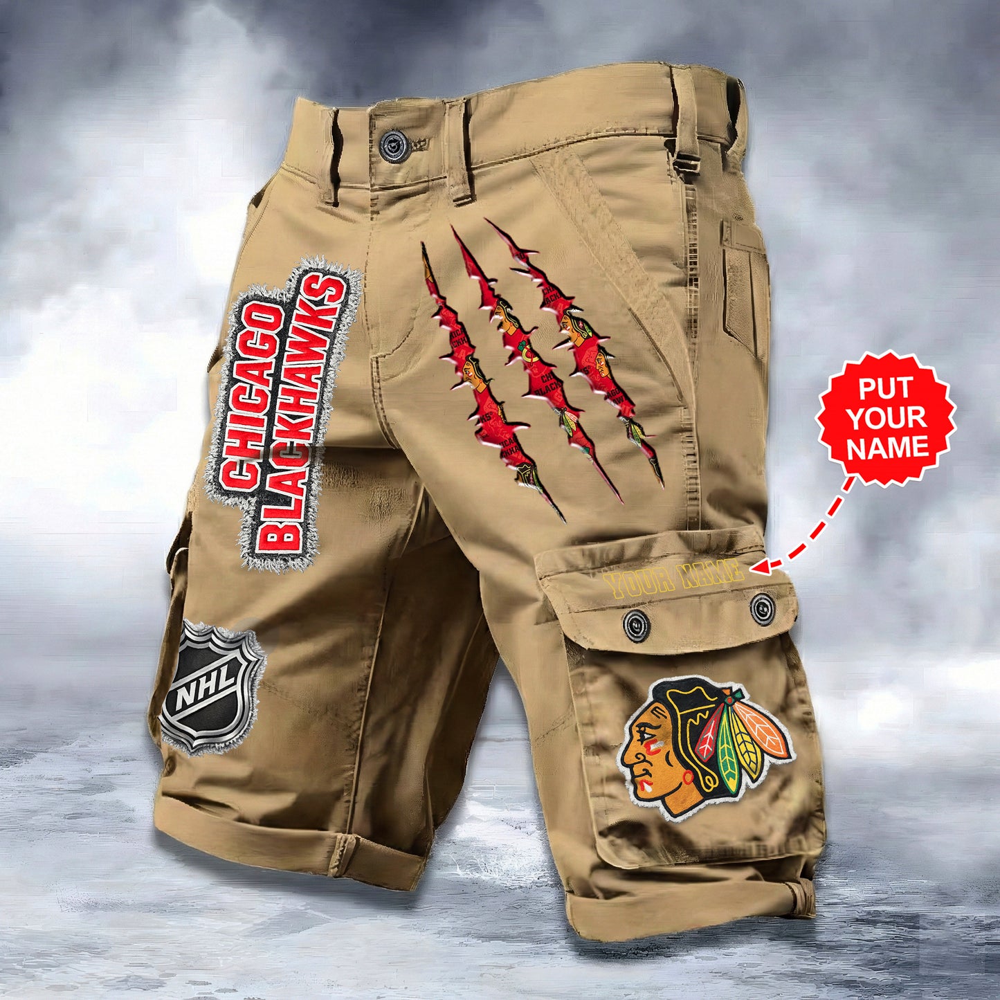 PREMIUM NHL X CB WORKWEAR SHORTS CUSTOME NAME V2 NDT LVH 040226