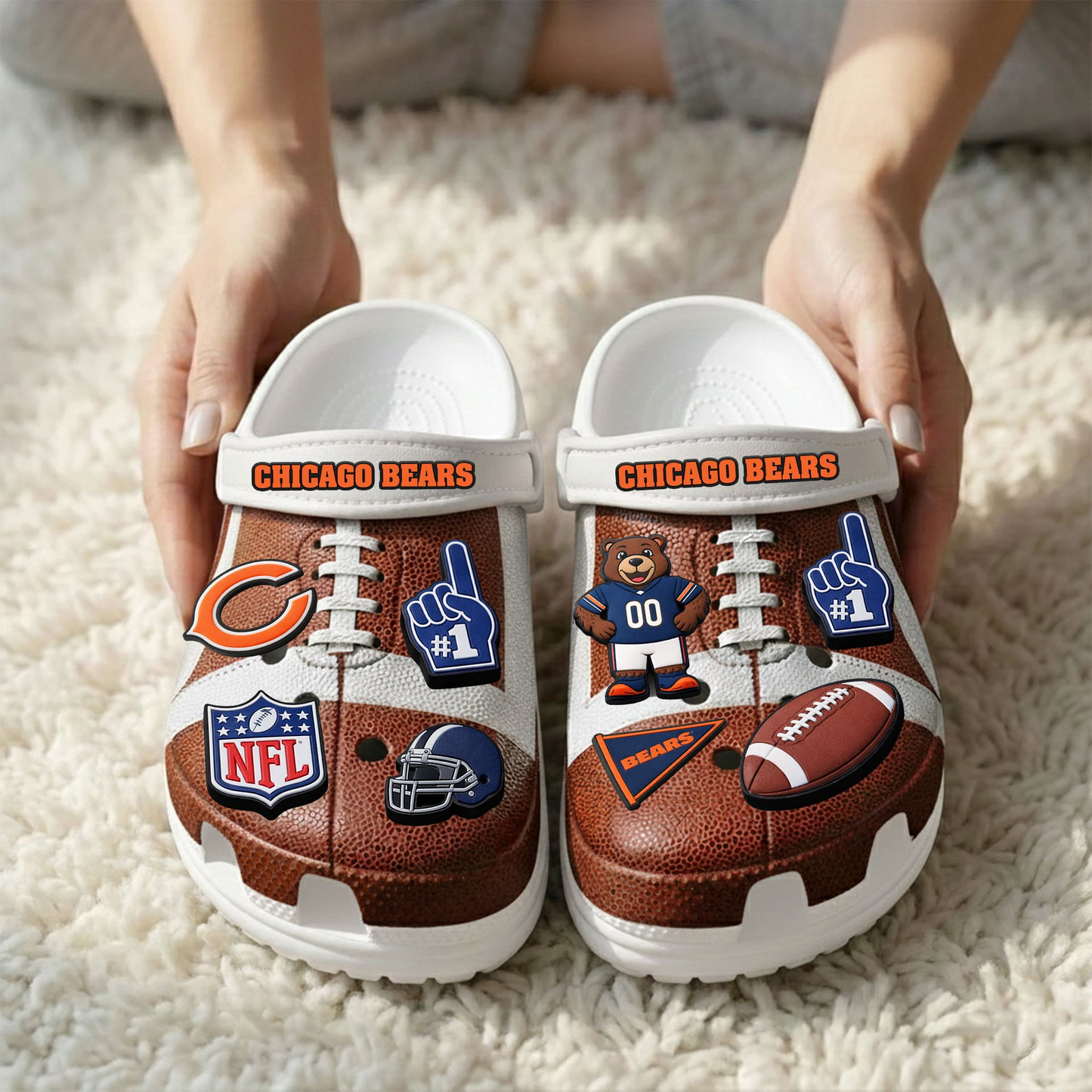PREMIUM NHL X CHI CLOGS WITH CHARMS NDT VHM