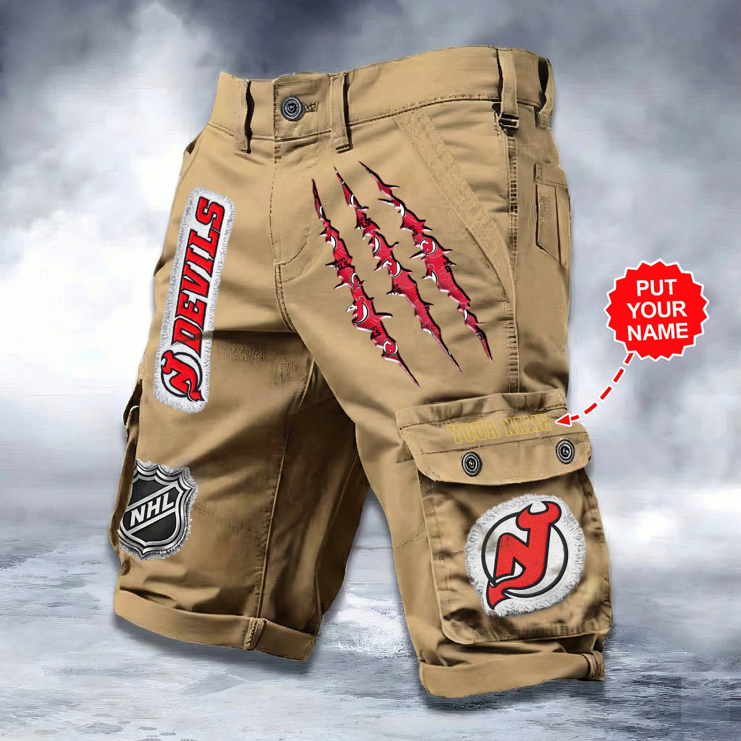 PREMIUM NHL X NJD WORKWEAR SHORTS CUSTOME NAME V2 NDT LVH 040226
