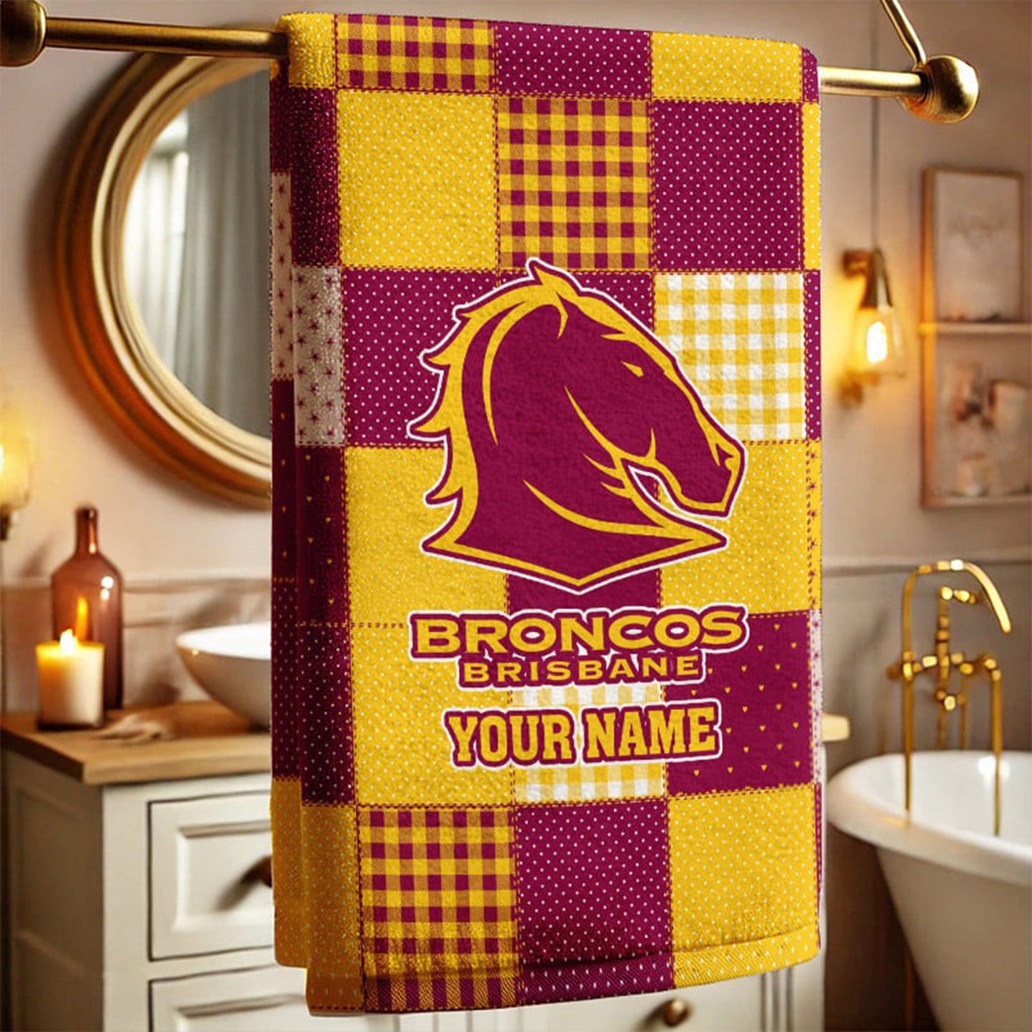 PREMIUM NRL X BB Special Style Bath Towel Custom Name NDT NHM