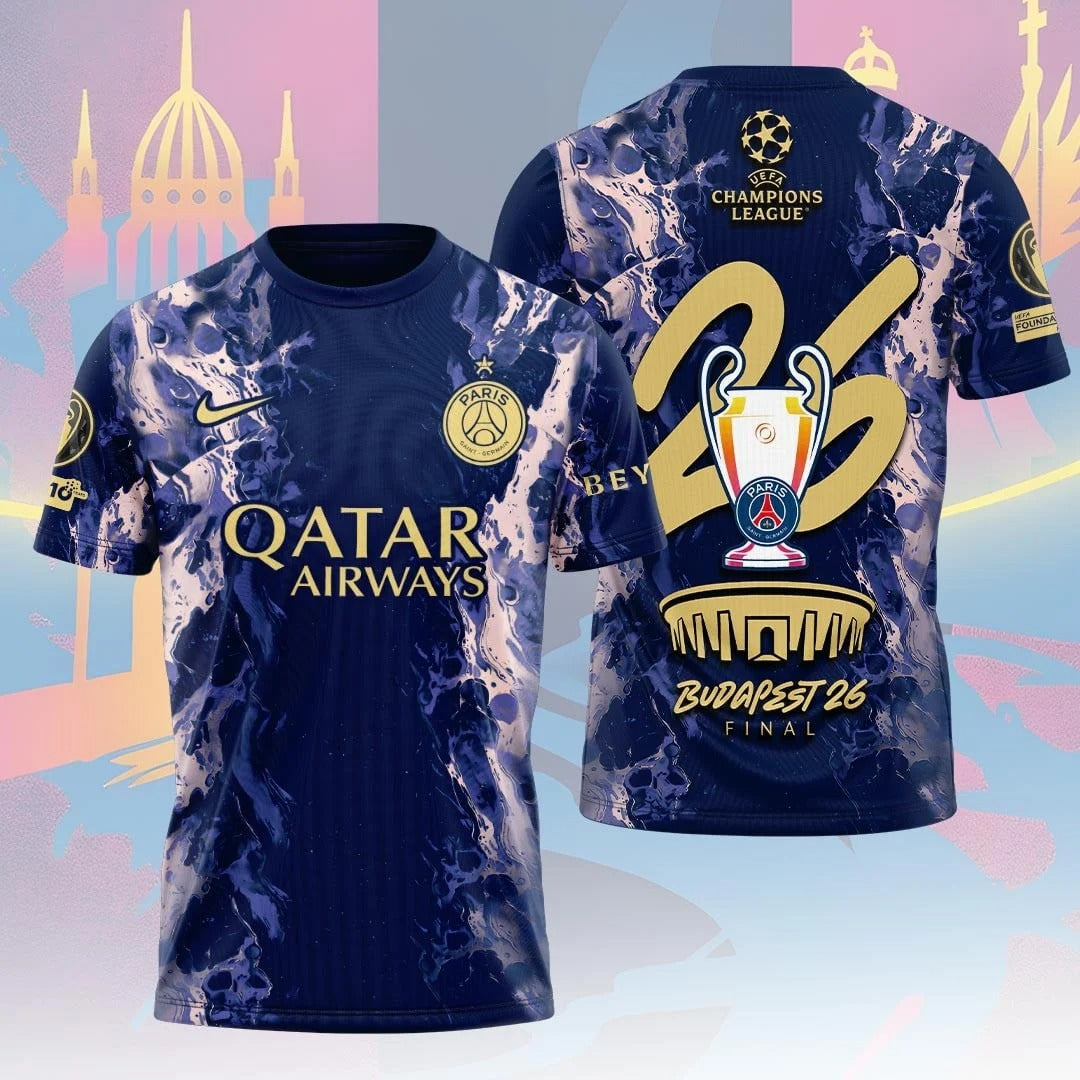 PSG Champions League Final 2026 V6 3D T-Shirt DDT 310526 NTL