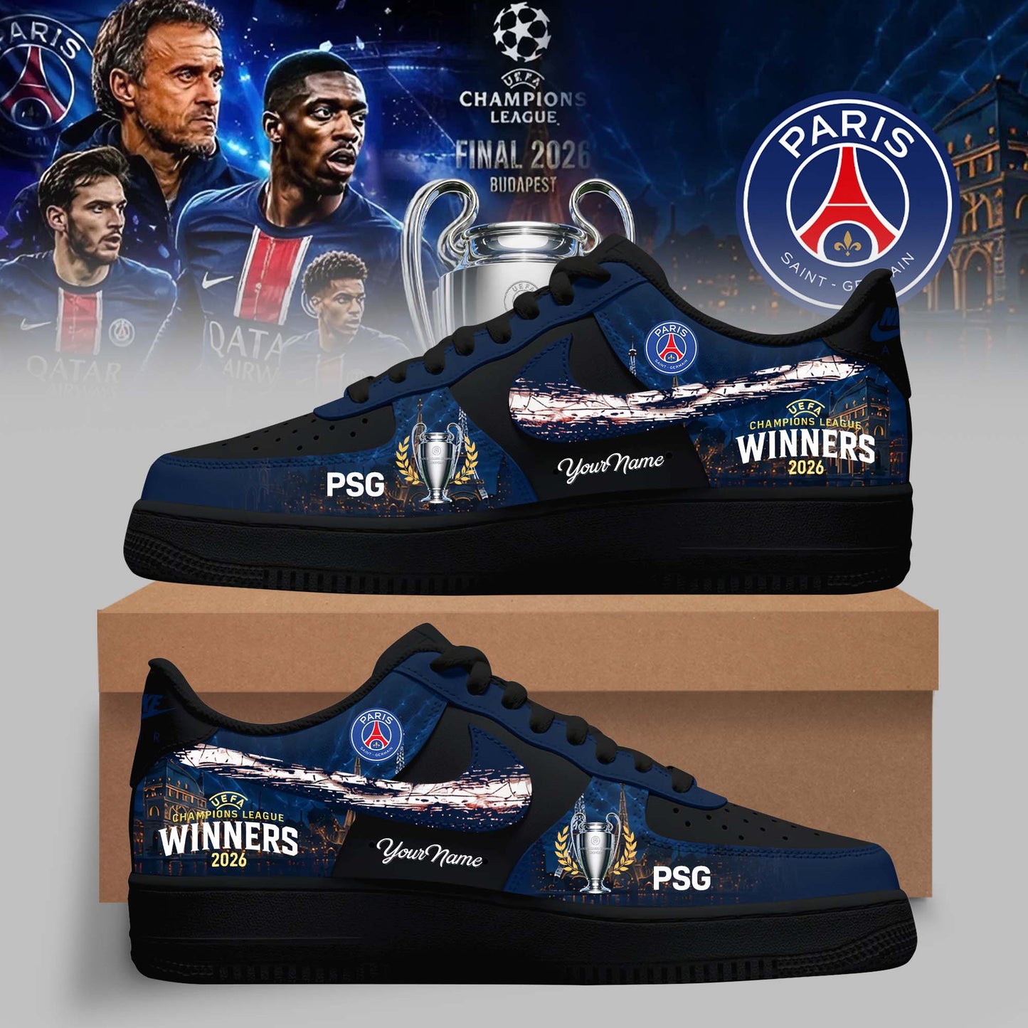 PSG Premium UEFA Champions League AF1 Sneakers DDT 310526 NTL