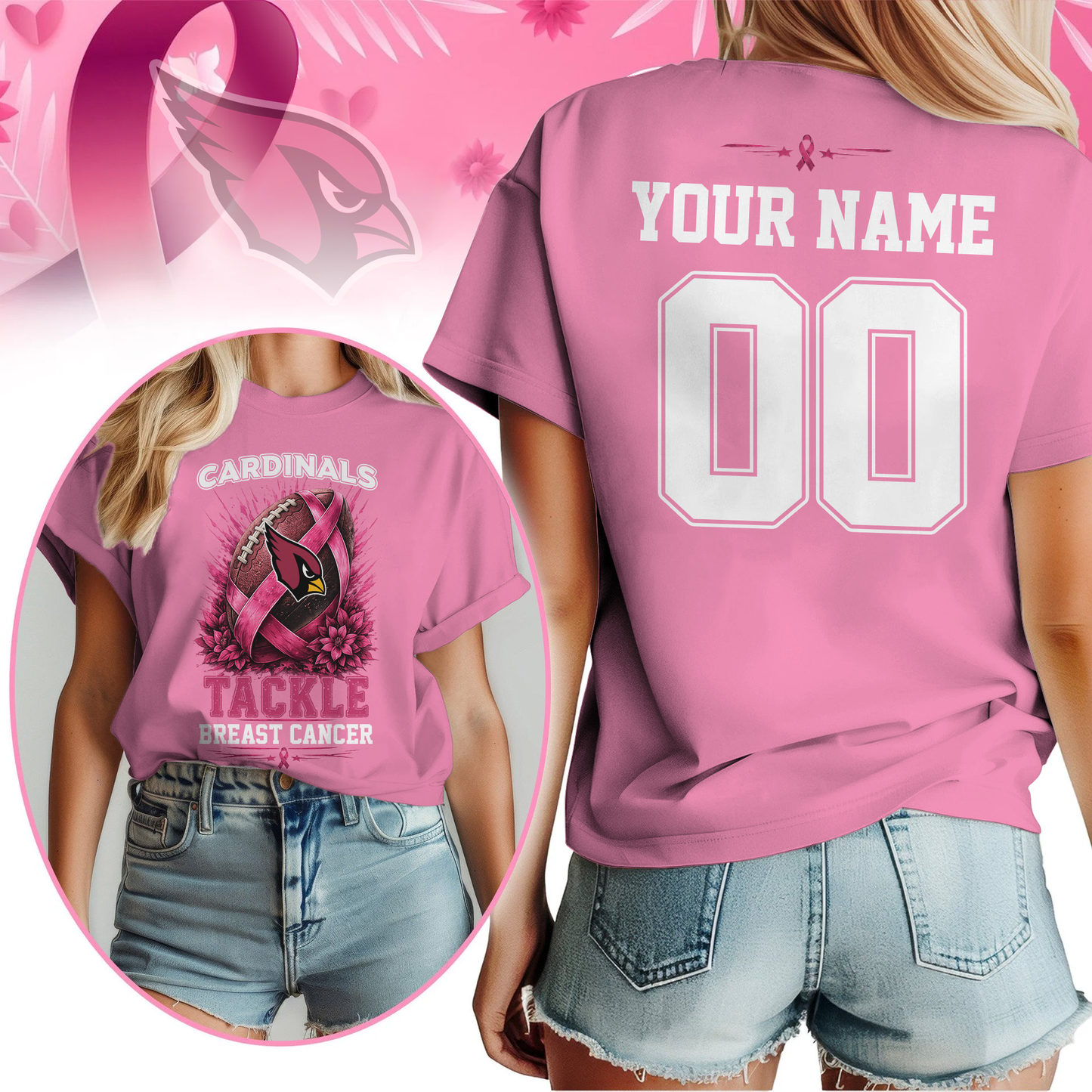 Personalized AC x NFL Premium Tackle Breast Cancer Shirt