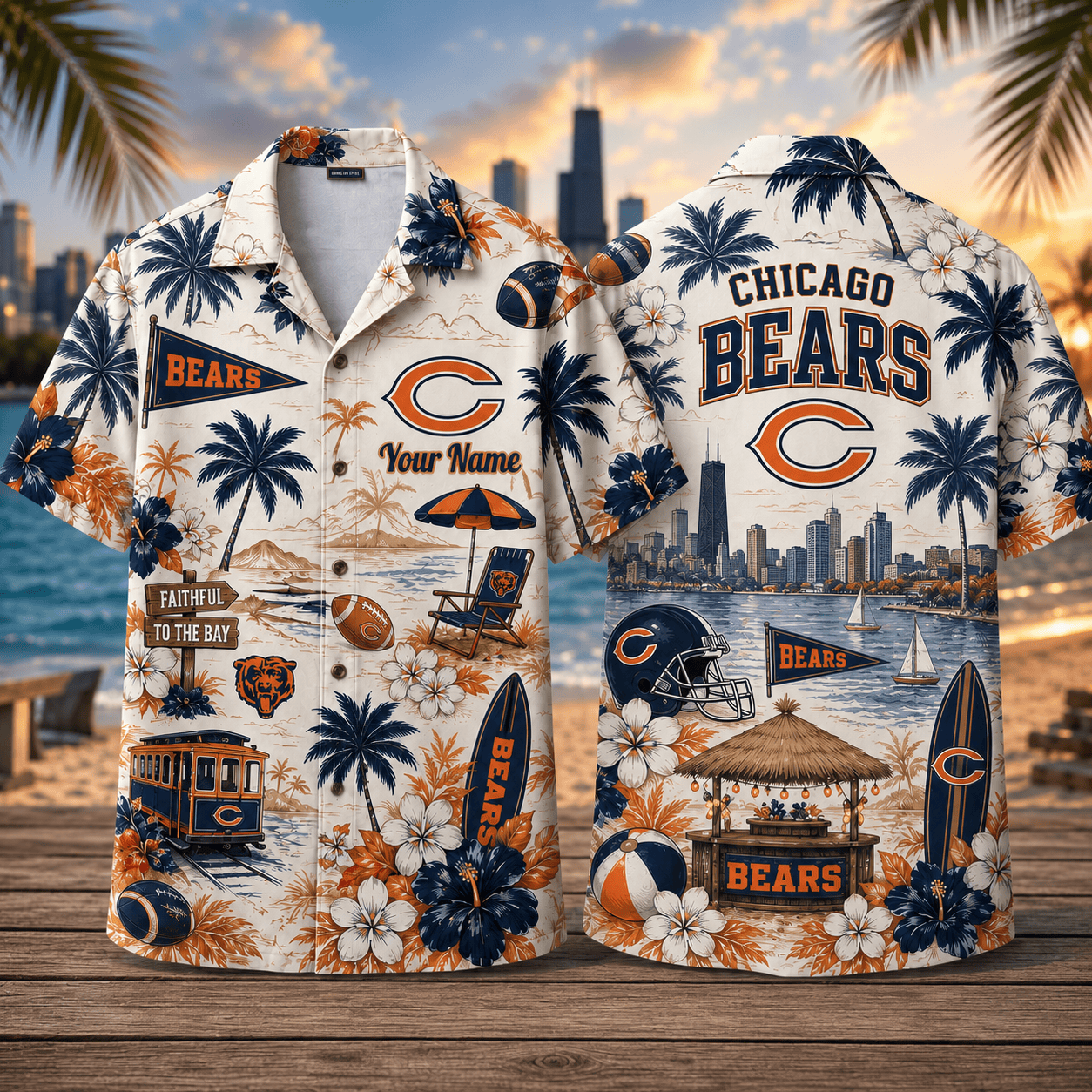 Personalized CHI x NFL Luxury Hawaiian Shirt 150626