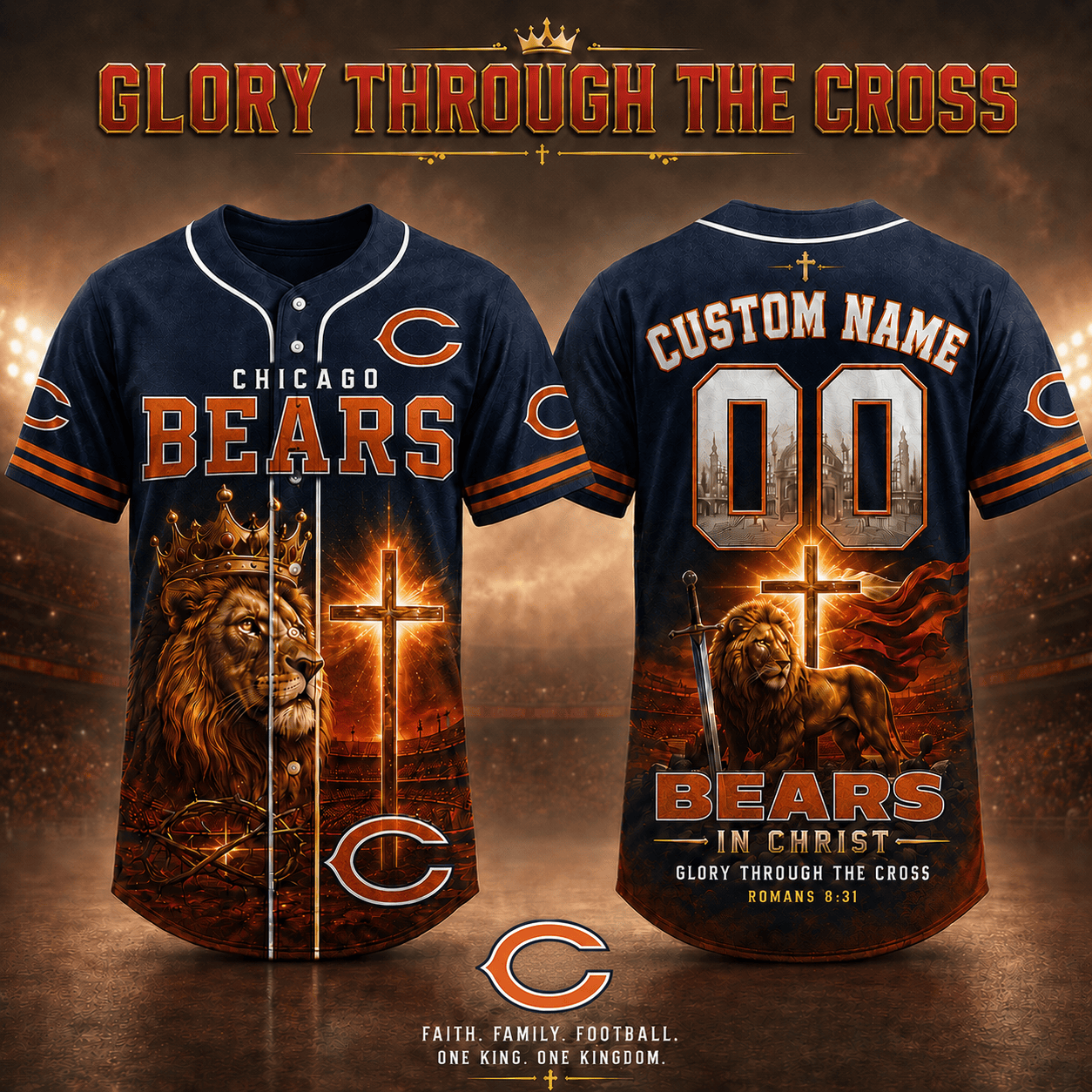 Personalized CHI x NFL Luxury V2 Baseball Jersey 160626