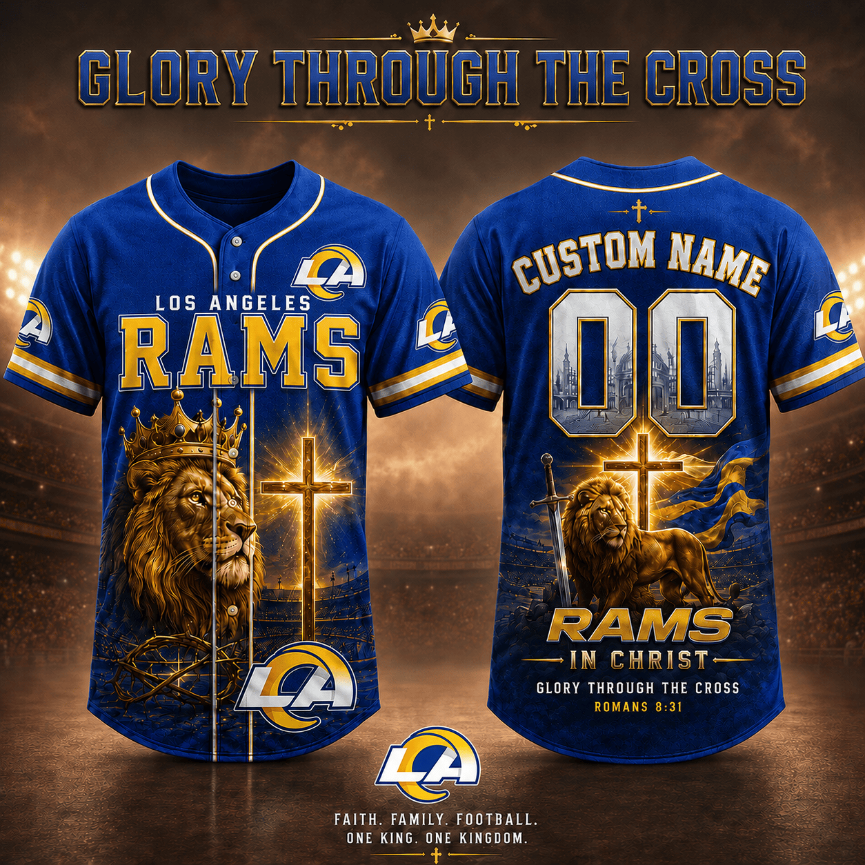 Personalized LAR x NFL Luxury V2 Baseball Jersey 160626