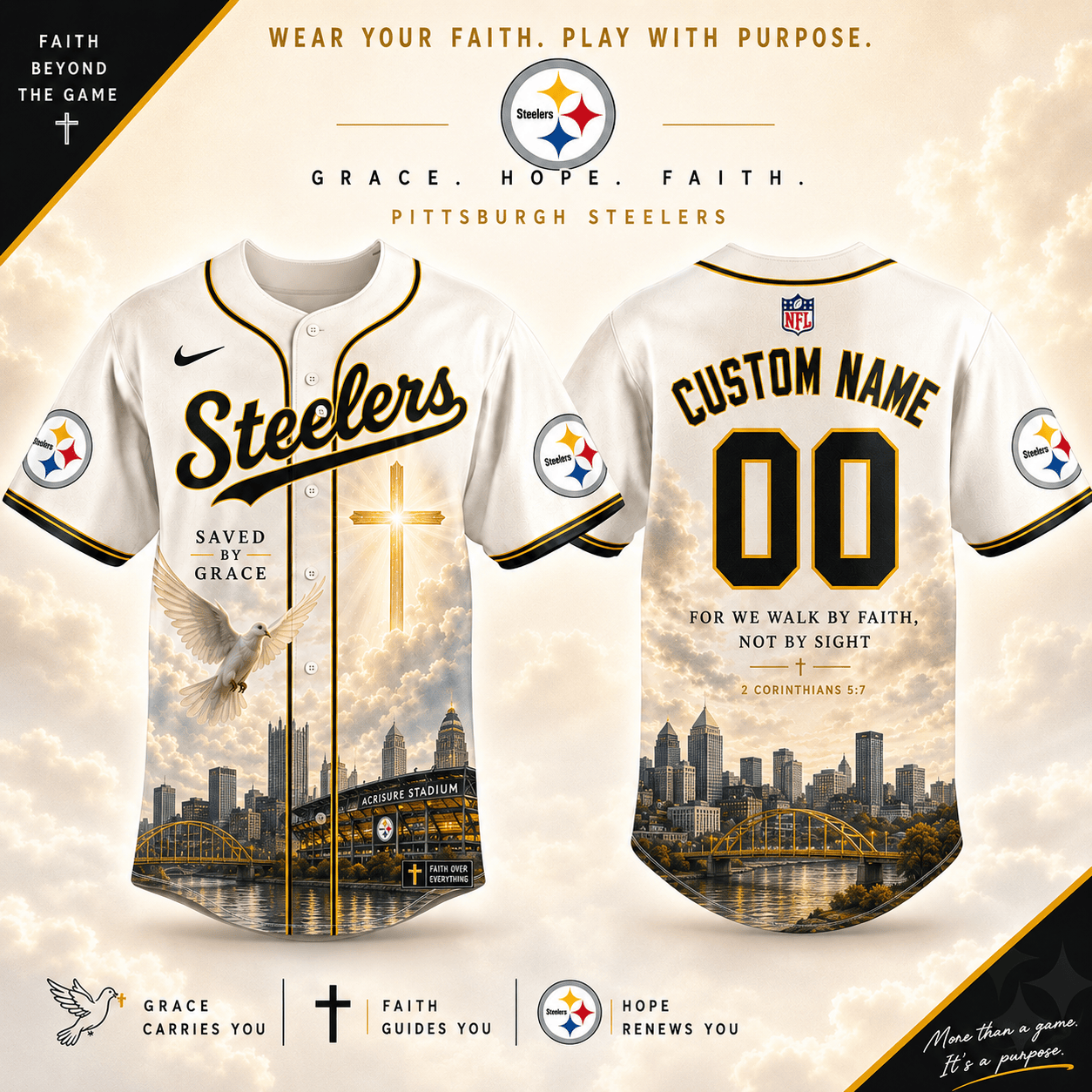 Personalized PS x NFL Luxury Baseball Jersey 160626