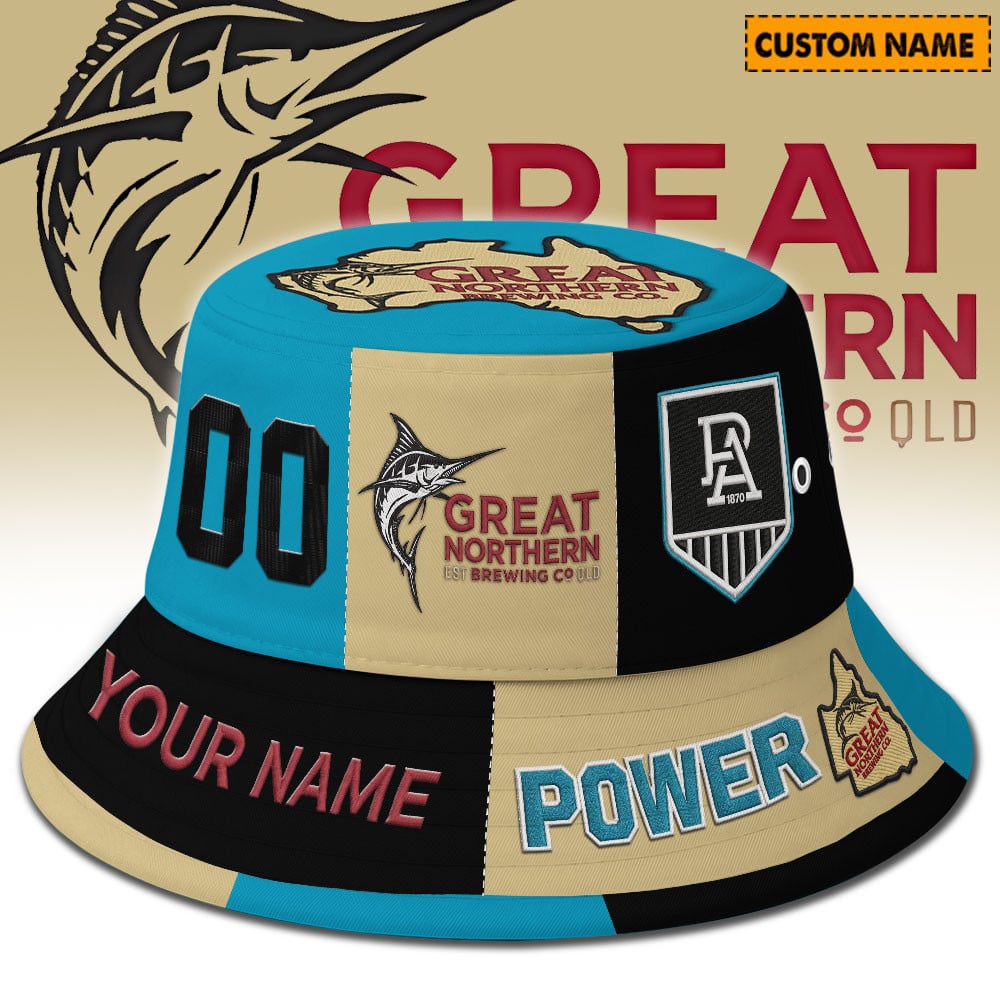 Premium AFL x Port Adelaide Great Northern Beer Bucket Hat Limited Edition NDT LVH