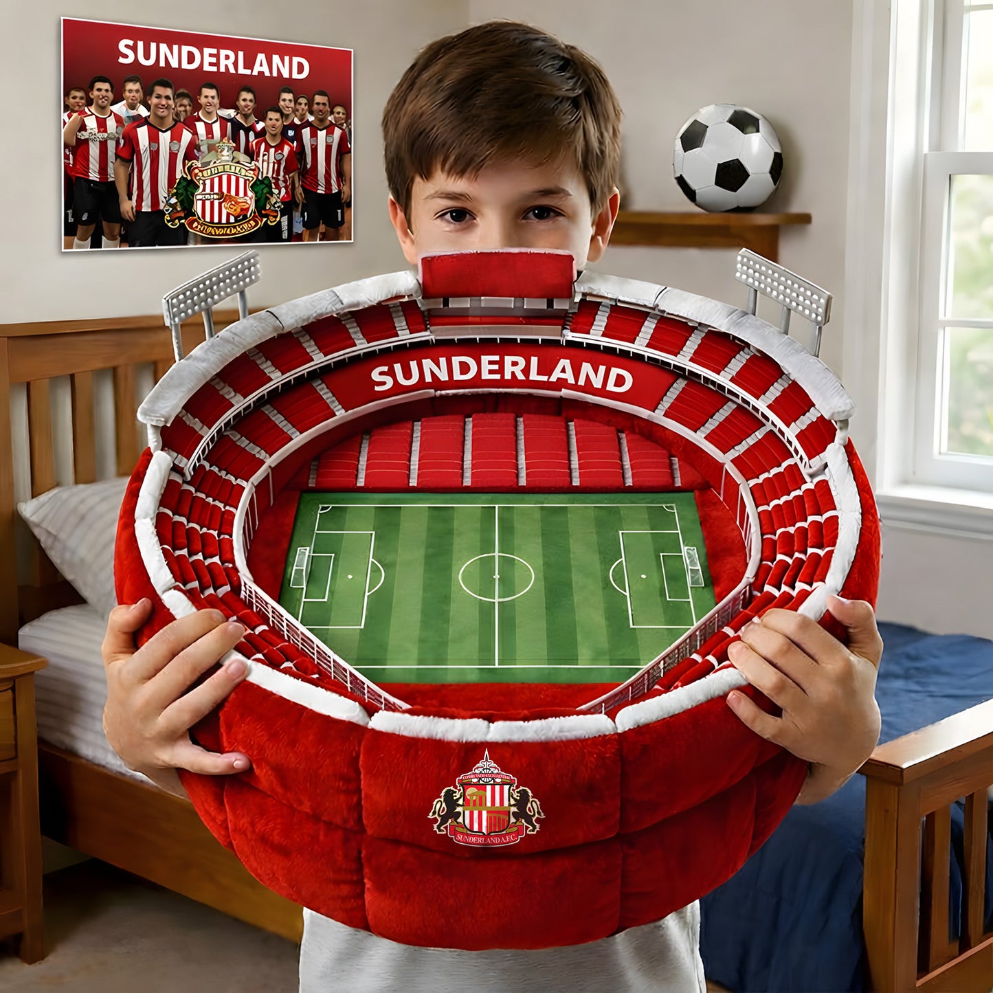 Premium EPL X Sunderland Sport Stadium Custom Shaped Pillow NDT LVH
