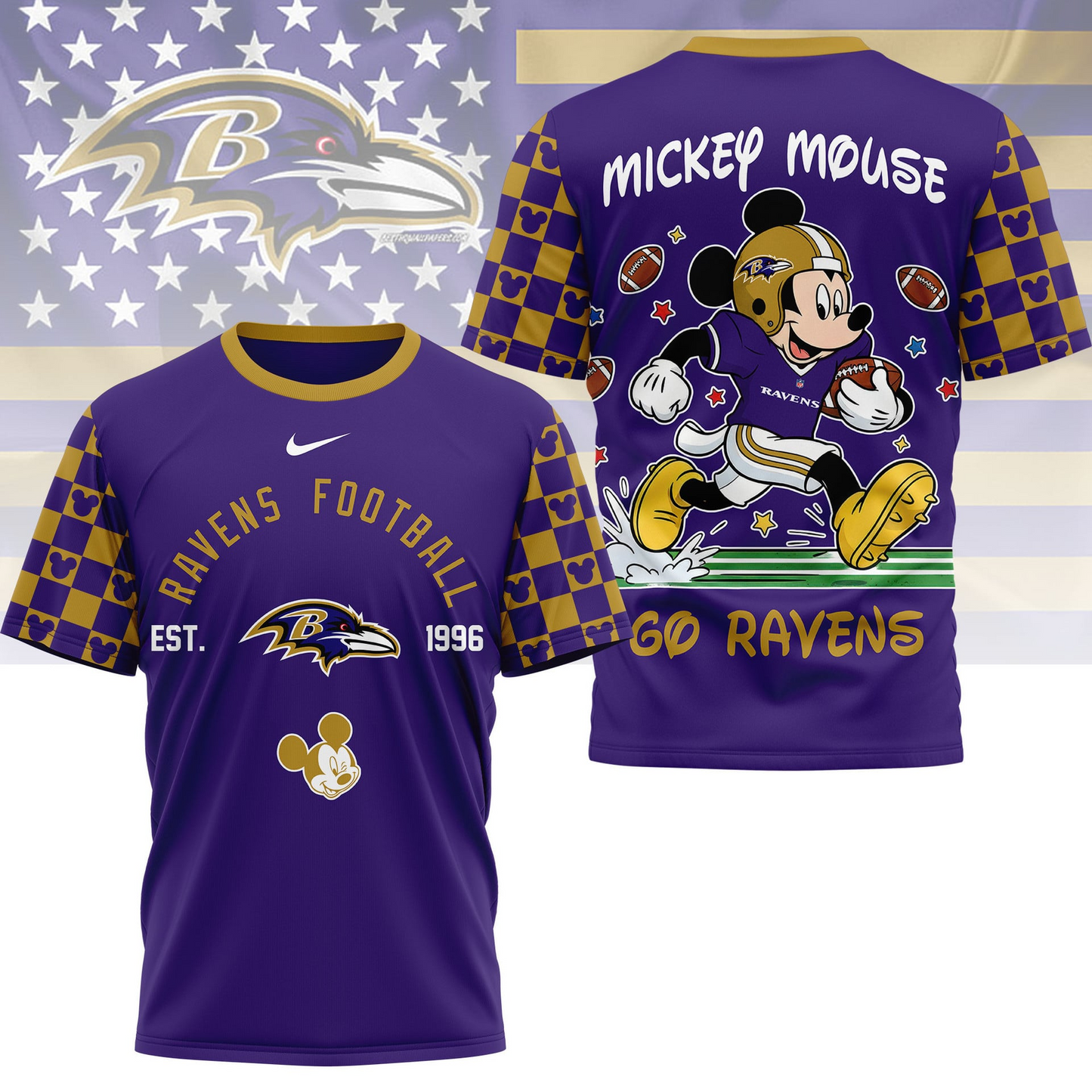 Premium NFL x BR Mouse Football 3D Shirt NDT VHM