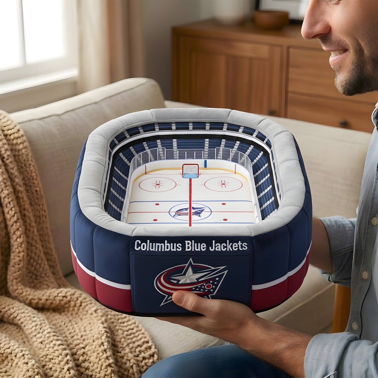 Premium NHL X CBJ Sport Stadium Custom Shaped Pillow NDT LVH