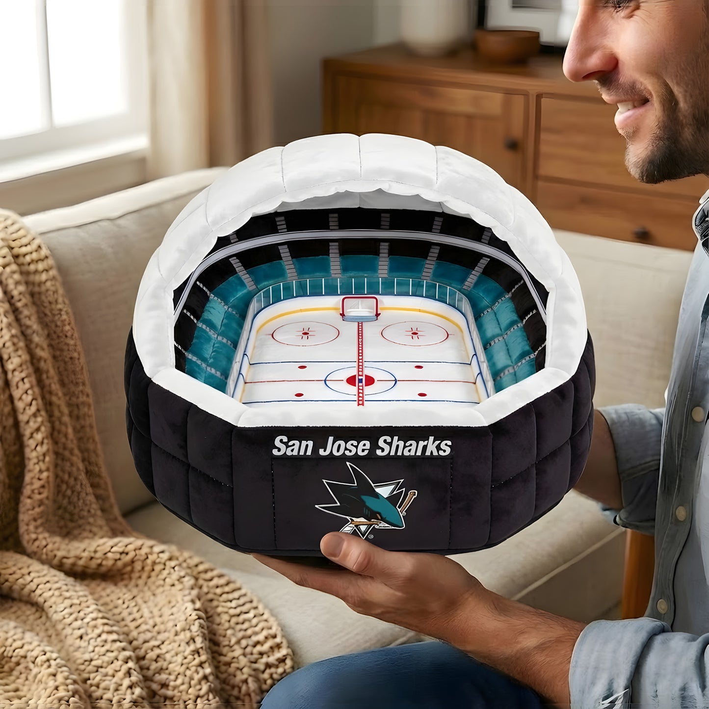 Premium NHL X SJS Sport Stadium Custom Shaped Pillow NDT LVH