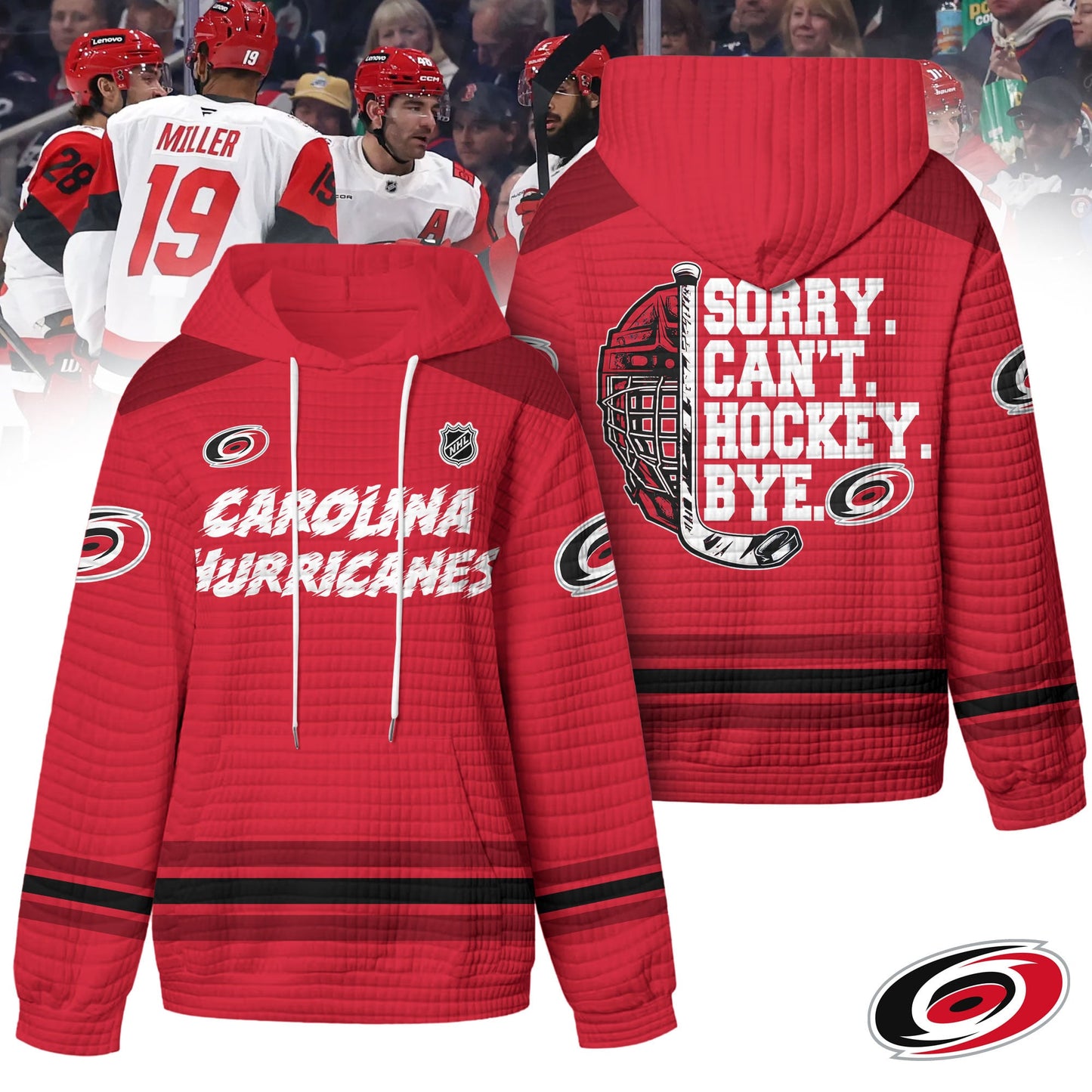 Premium NHL x Carolina Hurricanes Sorry Busy Hockey Waffle Hoodie NDT LVH