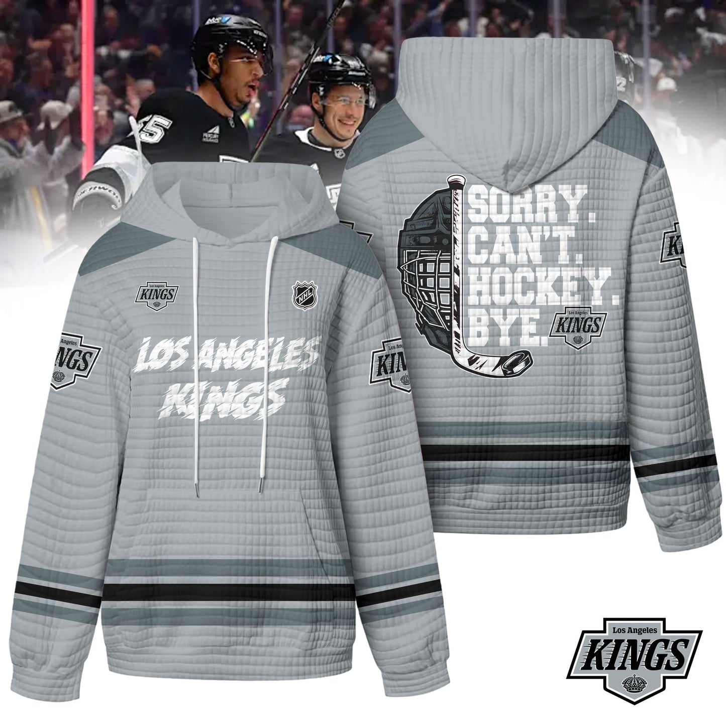 Premium NHL x Los Angeles Kings Sorry Busy Hockey Waffle Hoodie NDT LVH