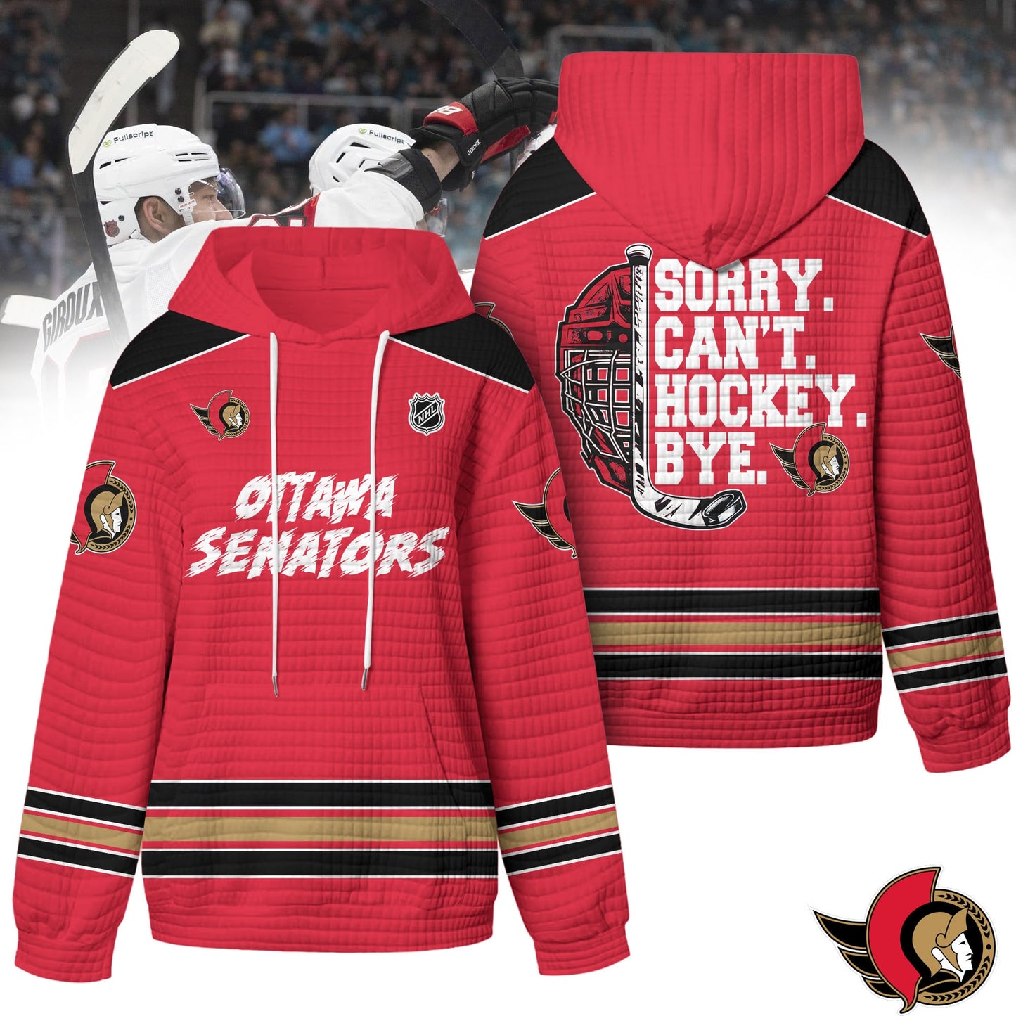 Premium NHL x Ottawa Senators Sorry Busy Hockey Waffle Hoodie NDT LVH