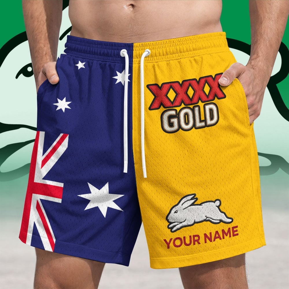 Premium NRL X SSR Gold Australia Flag Short Pants Personalized Limited Edition NDT NHM