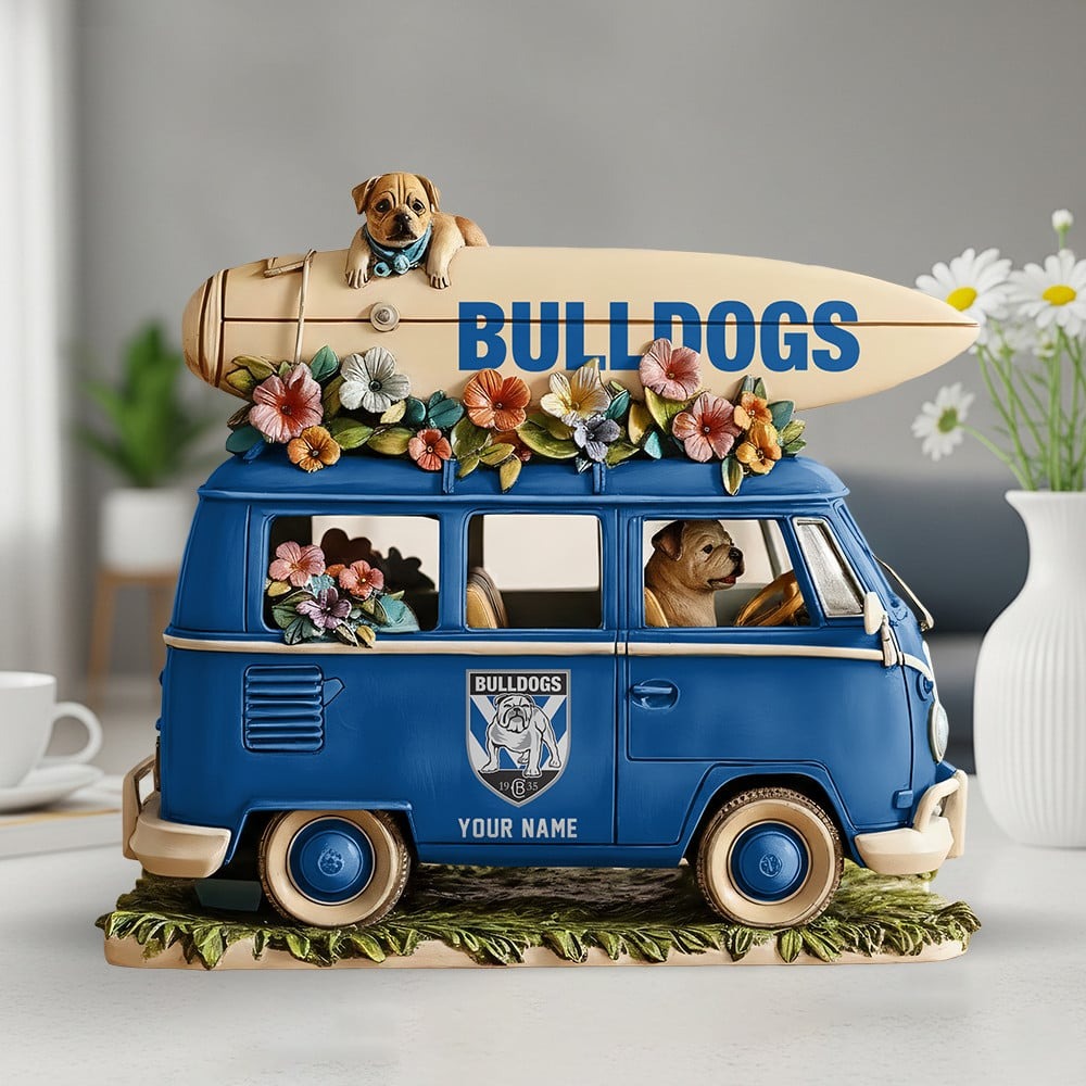 Premium NRL x CBB Funny Dog Driving Summer Car Acrylic Block Plaque Custom Name Gifts NDT NHM