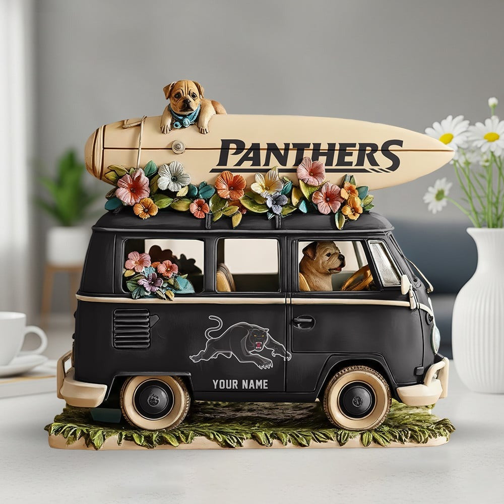 Premium NRL x PP Funny Dog Driving Summer Car Acrylic Block Plaque Custom Name Gifts NDT NHM