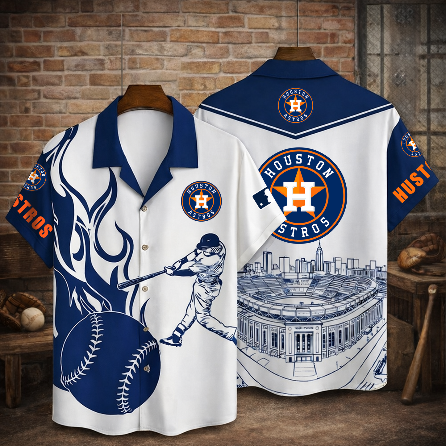 Premium MLB x HA Baseball 3D Hawaiian Flame Shirt NDT VHM 090326