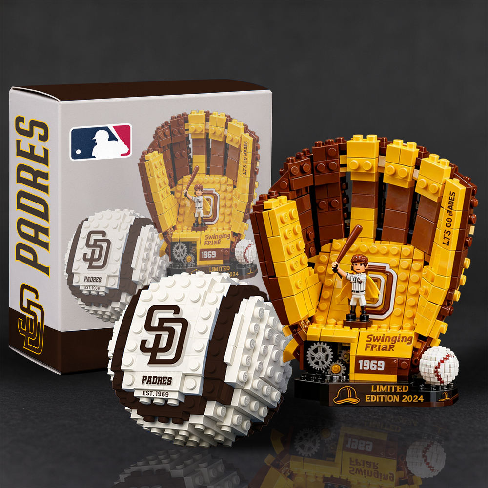 SD x MLB Teams Baseball Glove & Ball Building Block Set TT TL