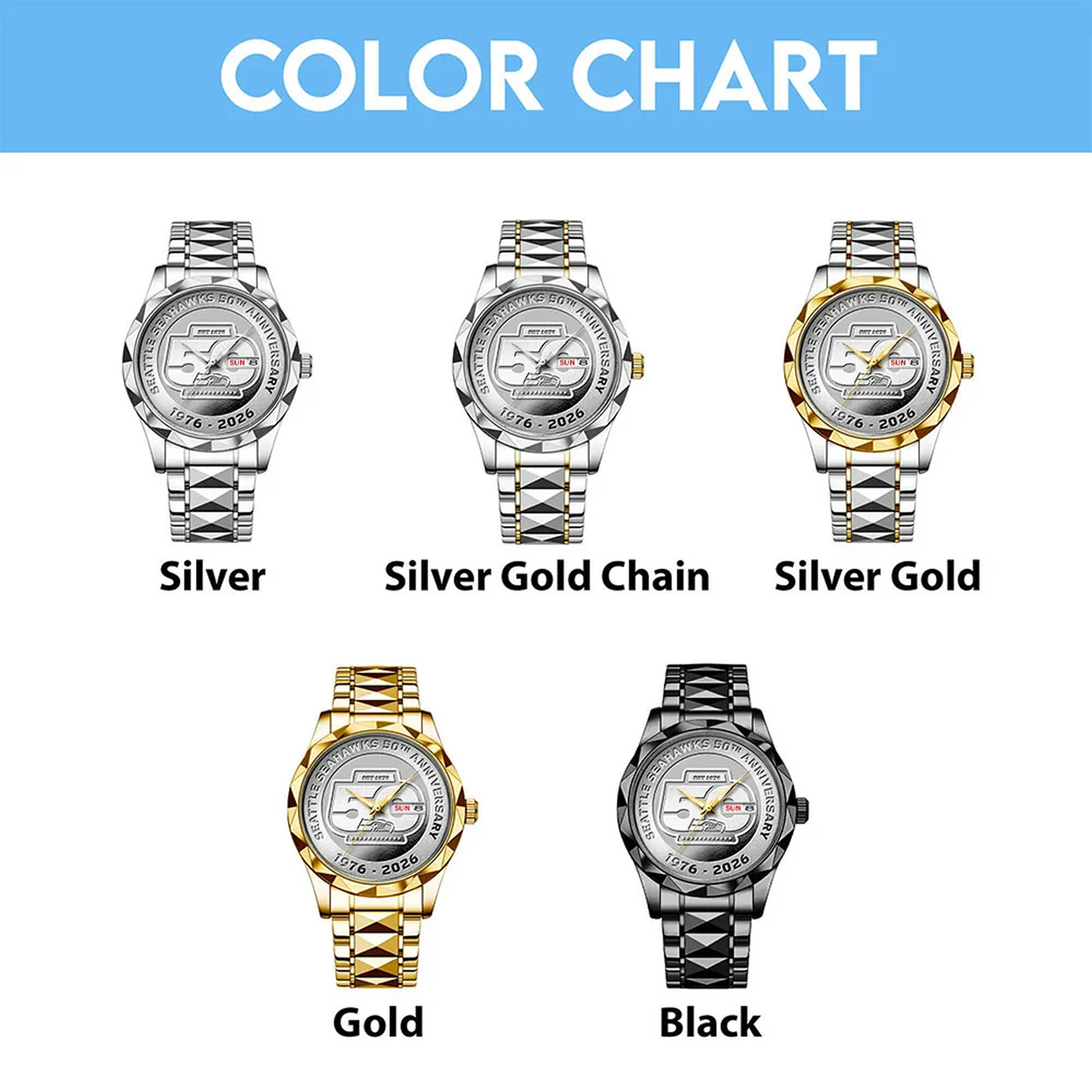 SEA 50th Anniversary Alloy Luxury Quartz Watch V6 DatND DVT