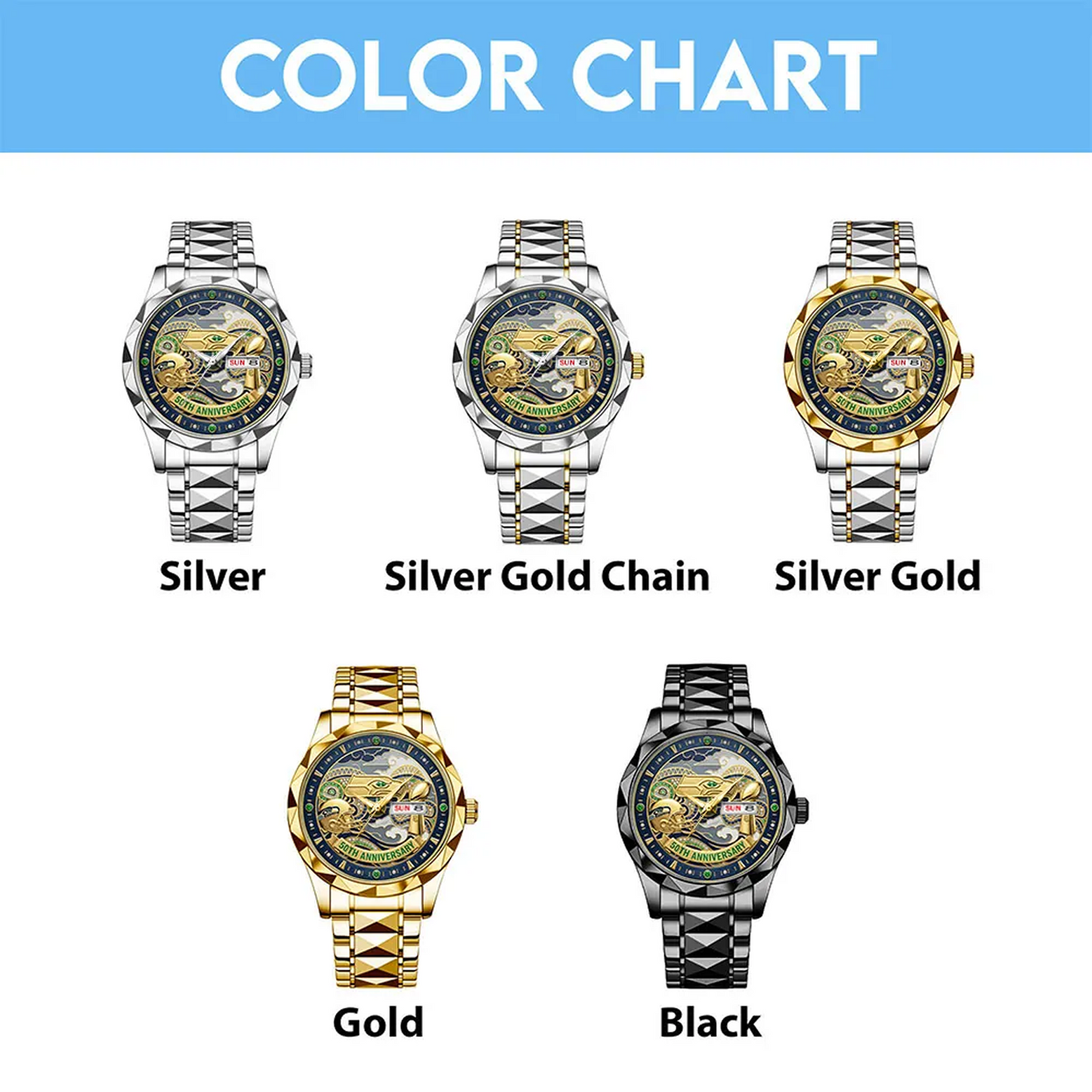SEA 50th Anniversary Alloy Luxury Quartz Watch V7 DatND DVT