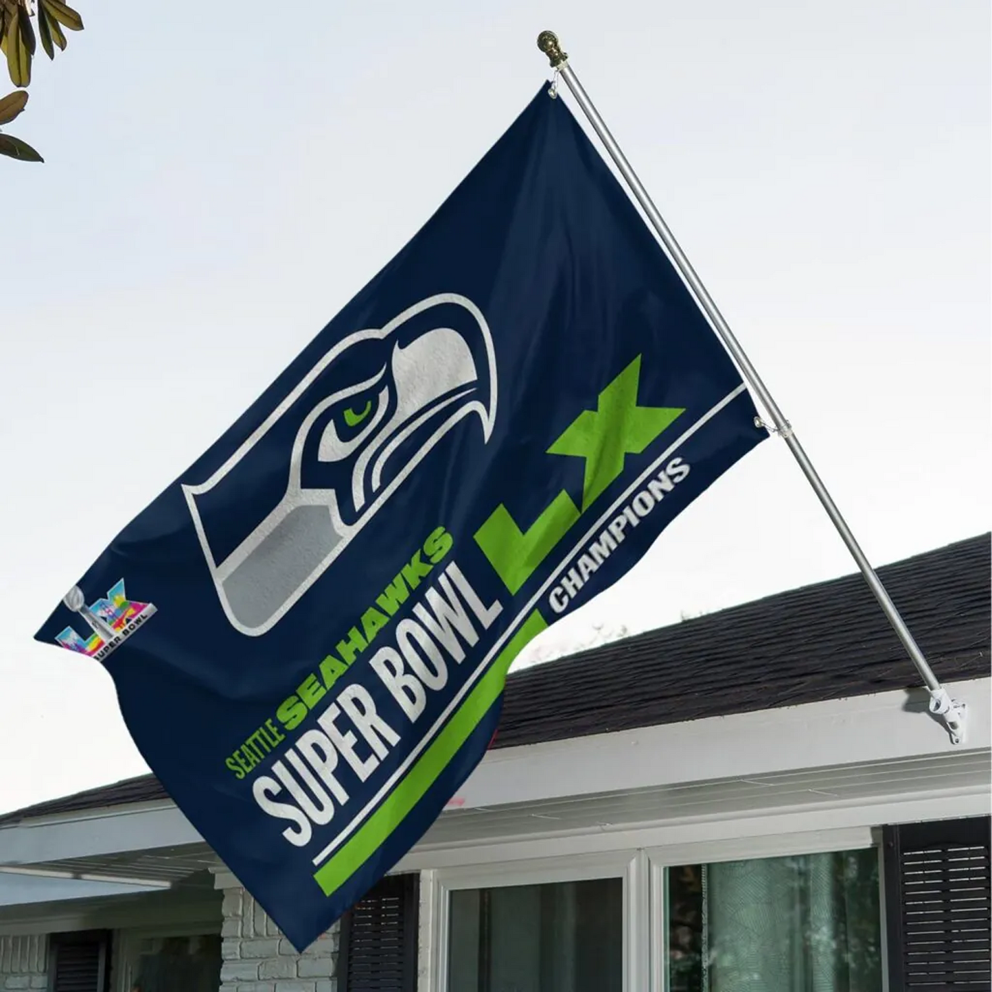 SEA x NFL 2025 Super Bowl LX Champions 3D Double-side House Flag V2 DatND DVT