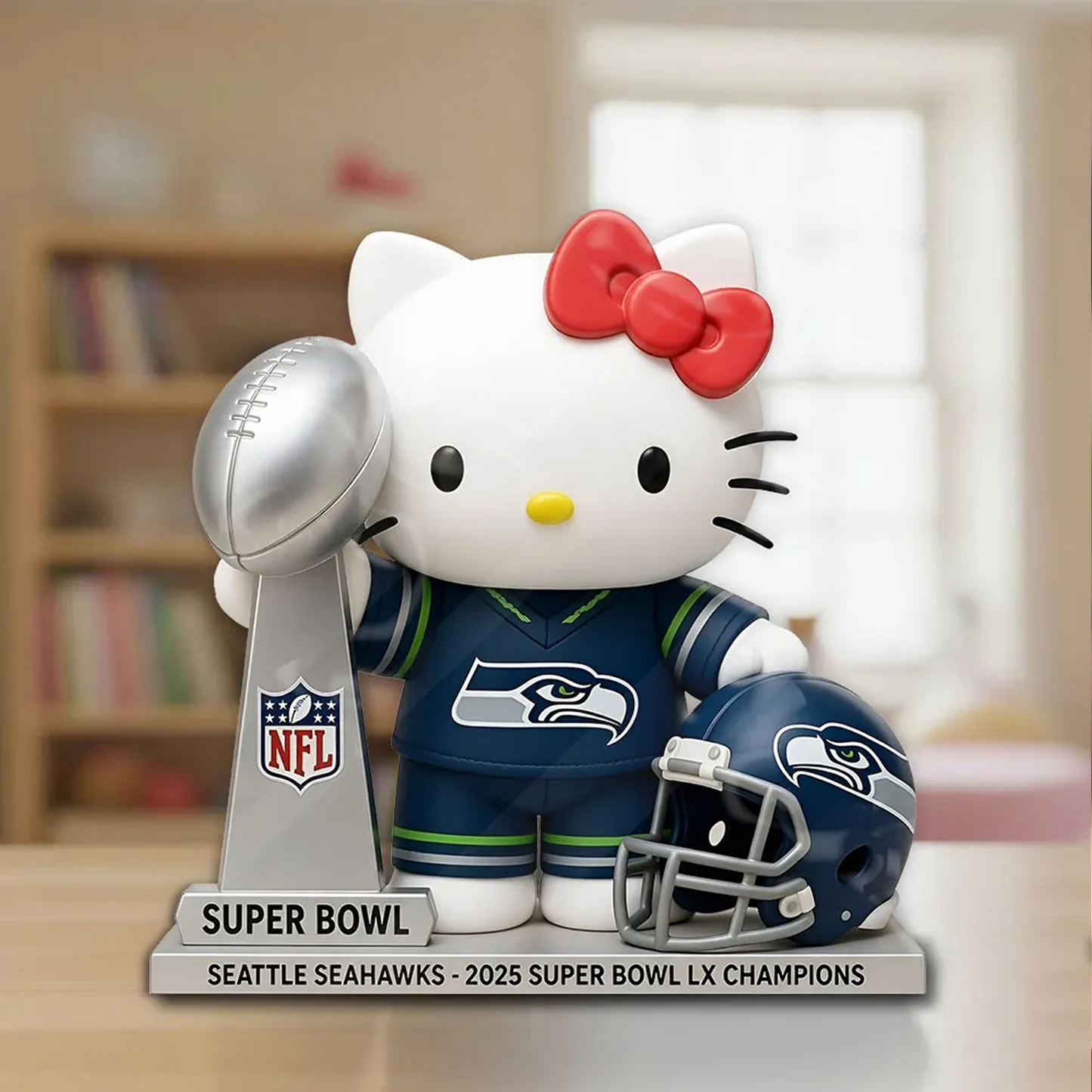 SEA x NFL 2025 Super Bowl LX Champions Custom Shape Acrylic Plaque V2 DatND DVT