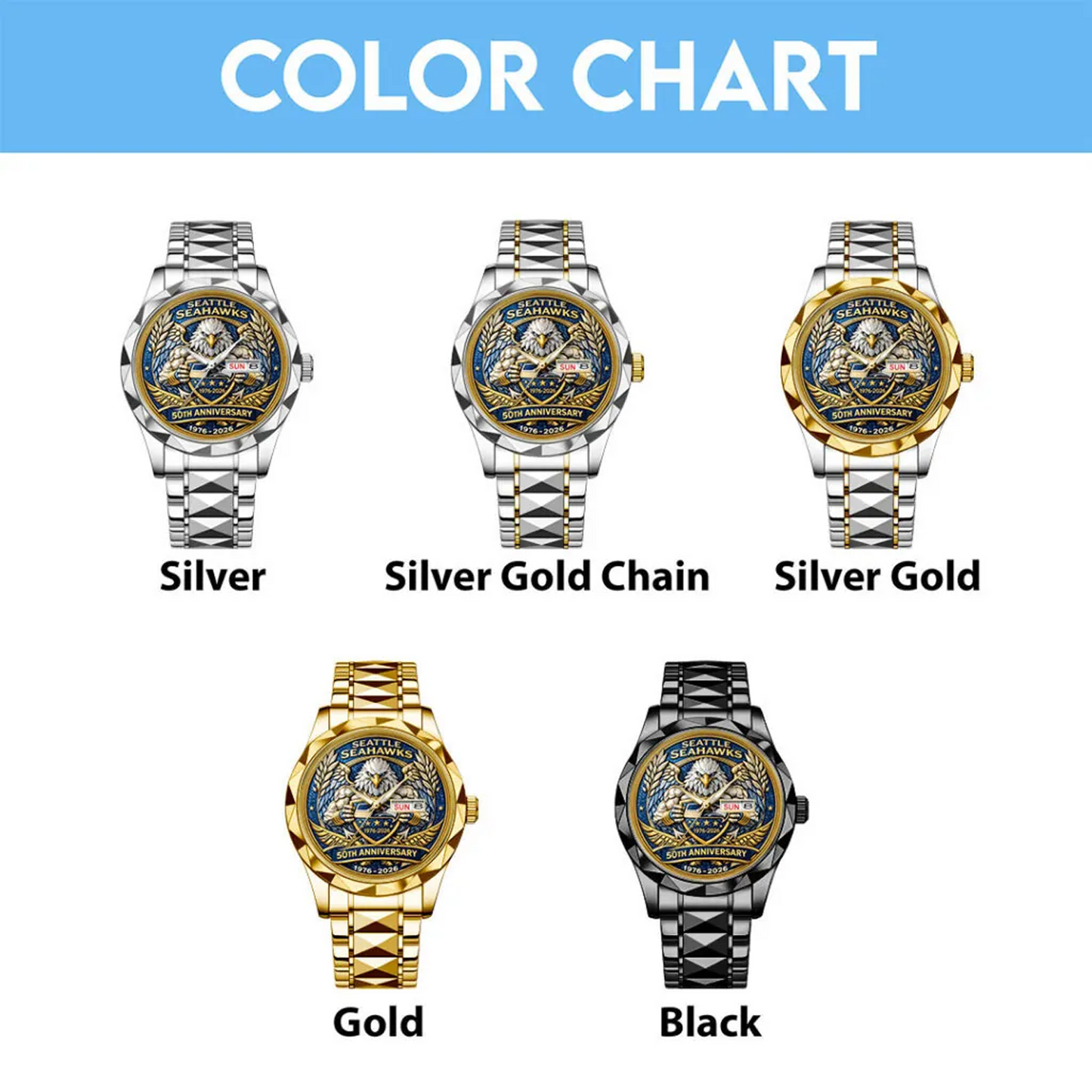 SEA x NFL 50th Anniversary 2026 Alloy Luxury Quartz Watch V2 DatND DVT