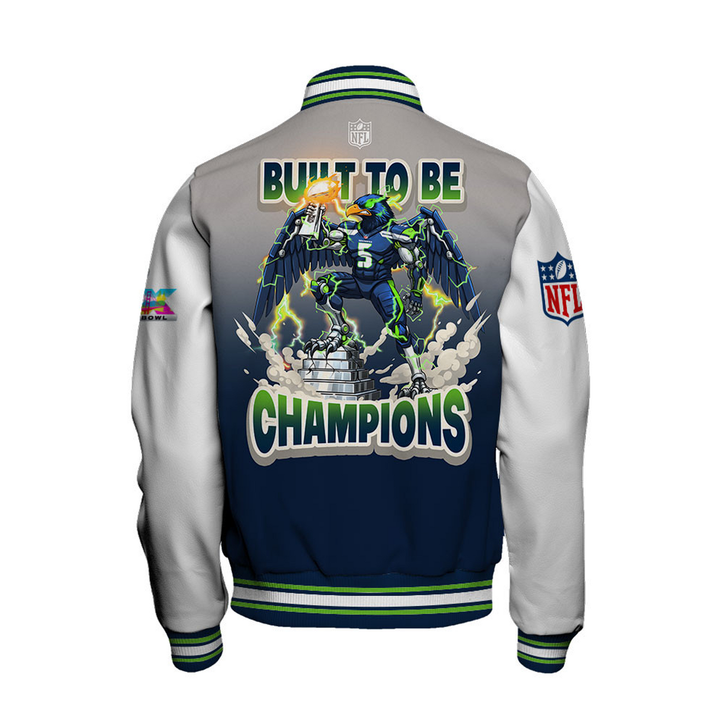SEA x NFL Champions 2025 Varsity Jacket V10 DATND TANTD
