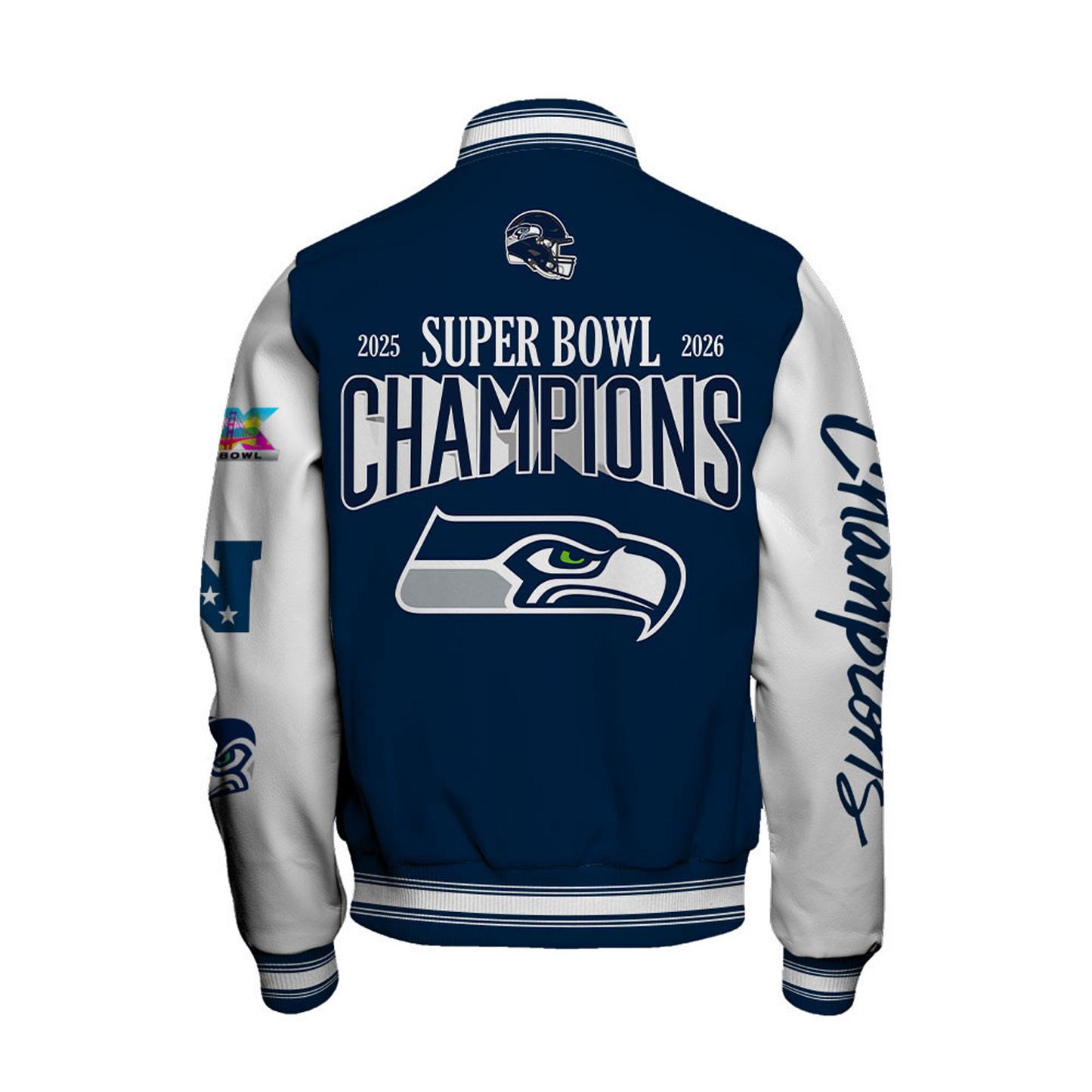 SEA x NFL Champions 2025 Varsity Jacket V4 DATND TANTD