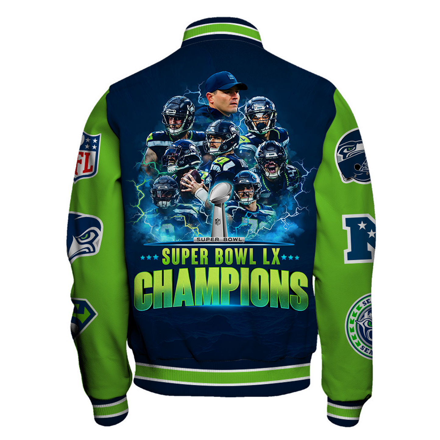 SEA x NFL Champions 2025 Varsity Jacket V9 DATND TANTD
