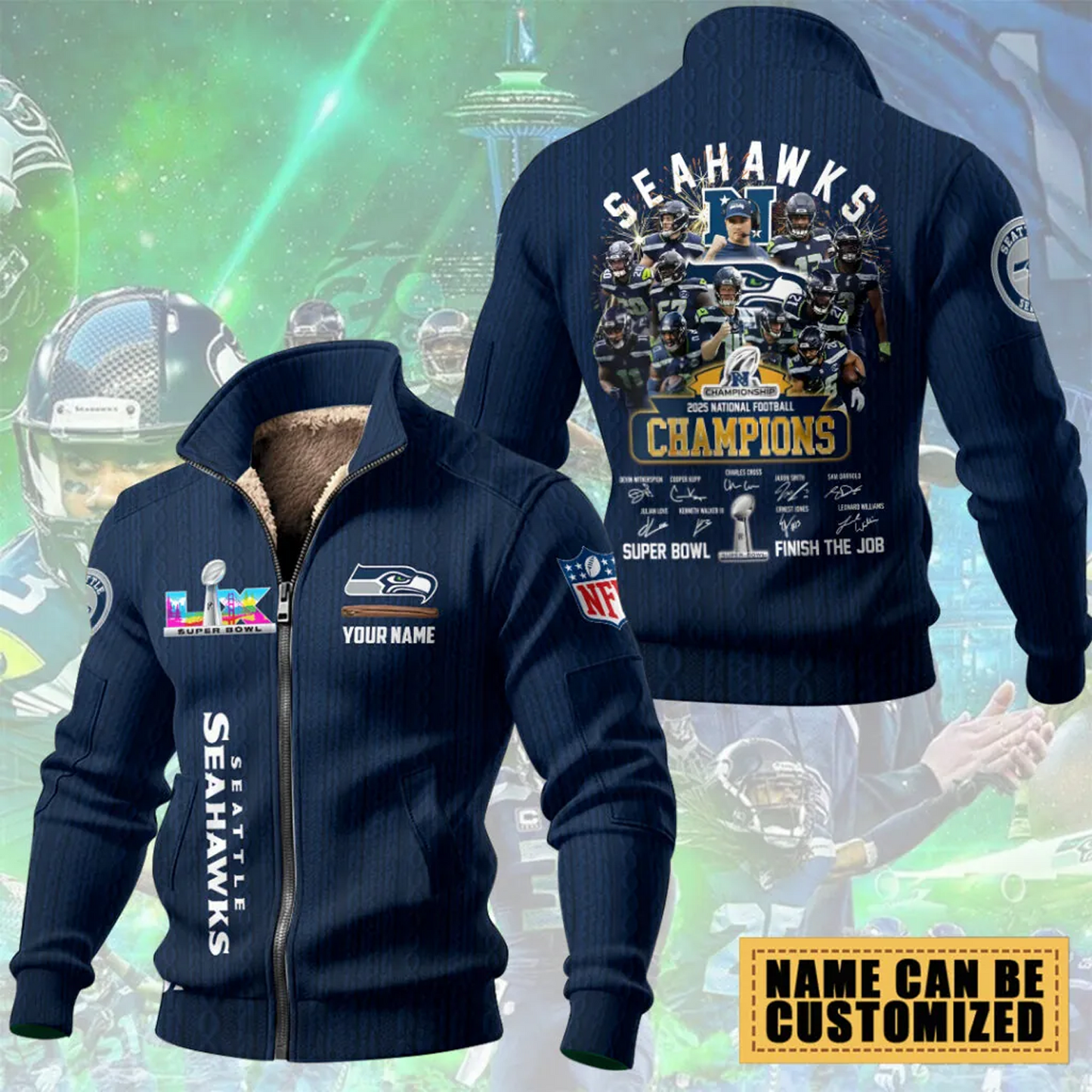 SEA x NFL Thick Knit Fleece Jacket V1DatND DVT