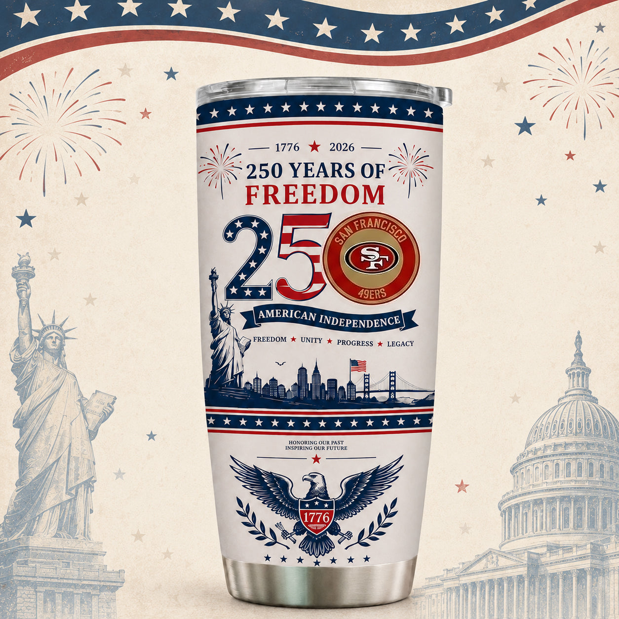 SF49 x NFL 250th Anniversary Special Tumbler for Football Fans 170626