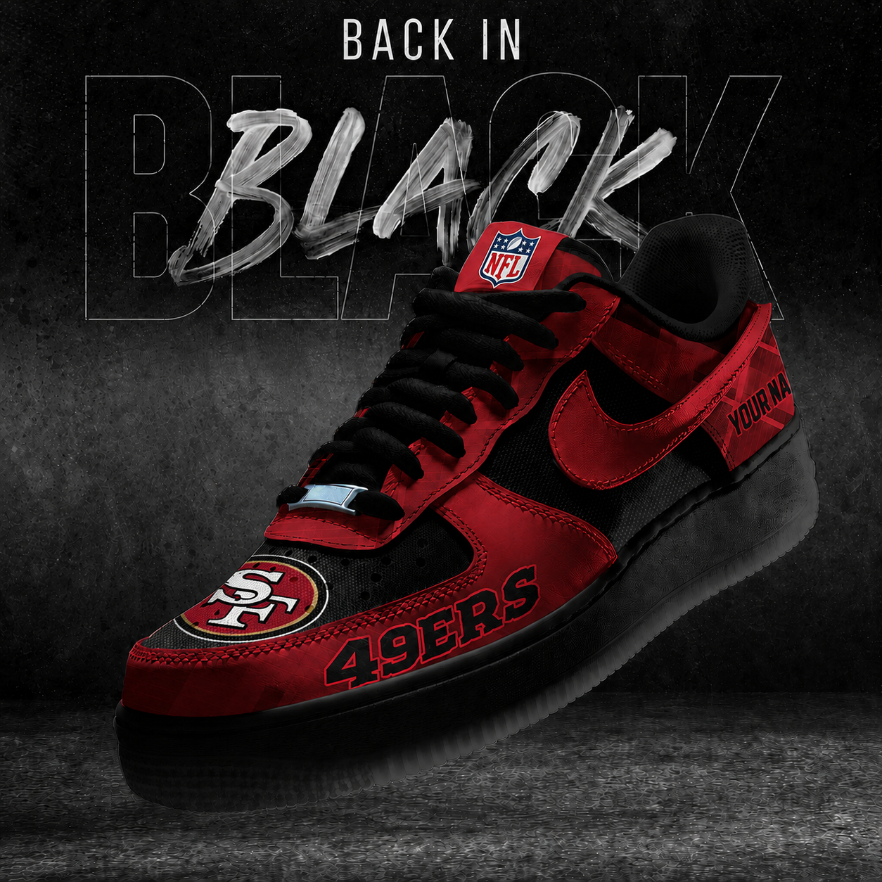 SF49 x NFL Back In Black V2 AF1 Sneakers 270626